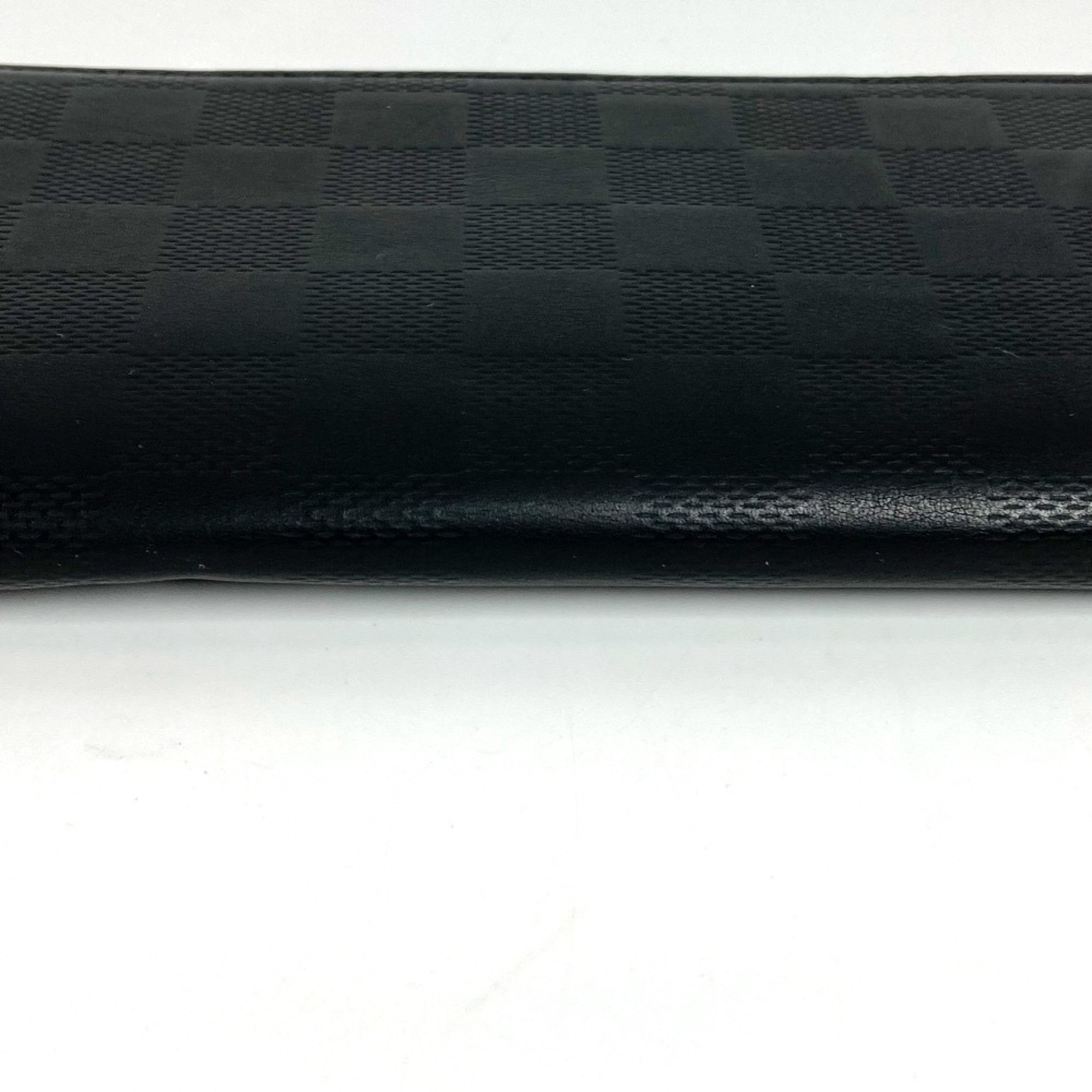 Louis Vuitton LOUIS VUITTON N63548 Damier Infini Zippy Wallet, Vertical Long Wallet with Round Zipper, Leather, Men's and Women's, Onyx Black Size ONE SIZE - 7 Thumbnail