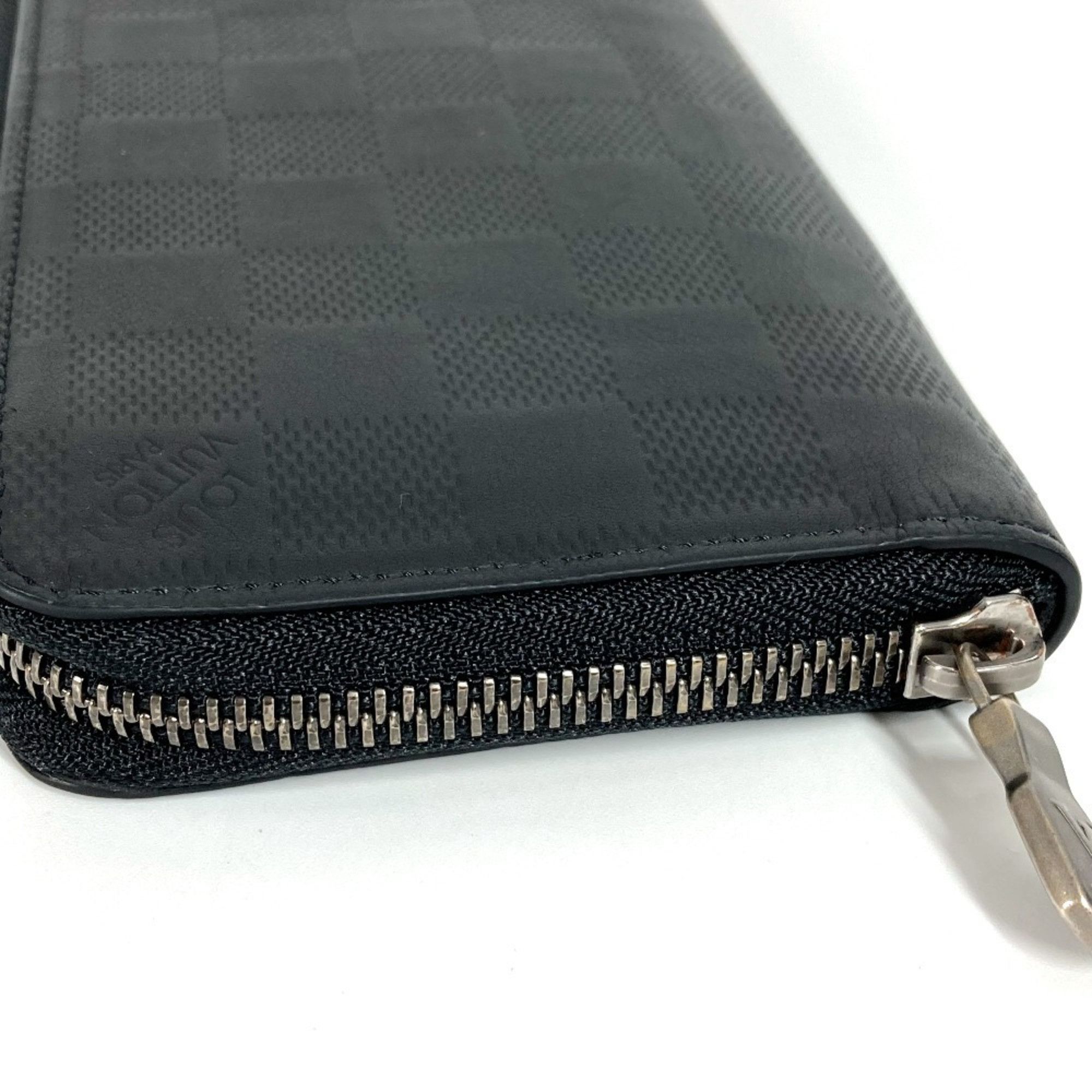 Louis Vuitton LOUIS VUITTON N63548 Damier Infini Zippy Wallet, Vertical Long Wallet with Round Zipper, Leather, Men's and Women's, Onyx Black Size ONE SIZE - 6 Thumbnail