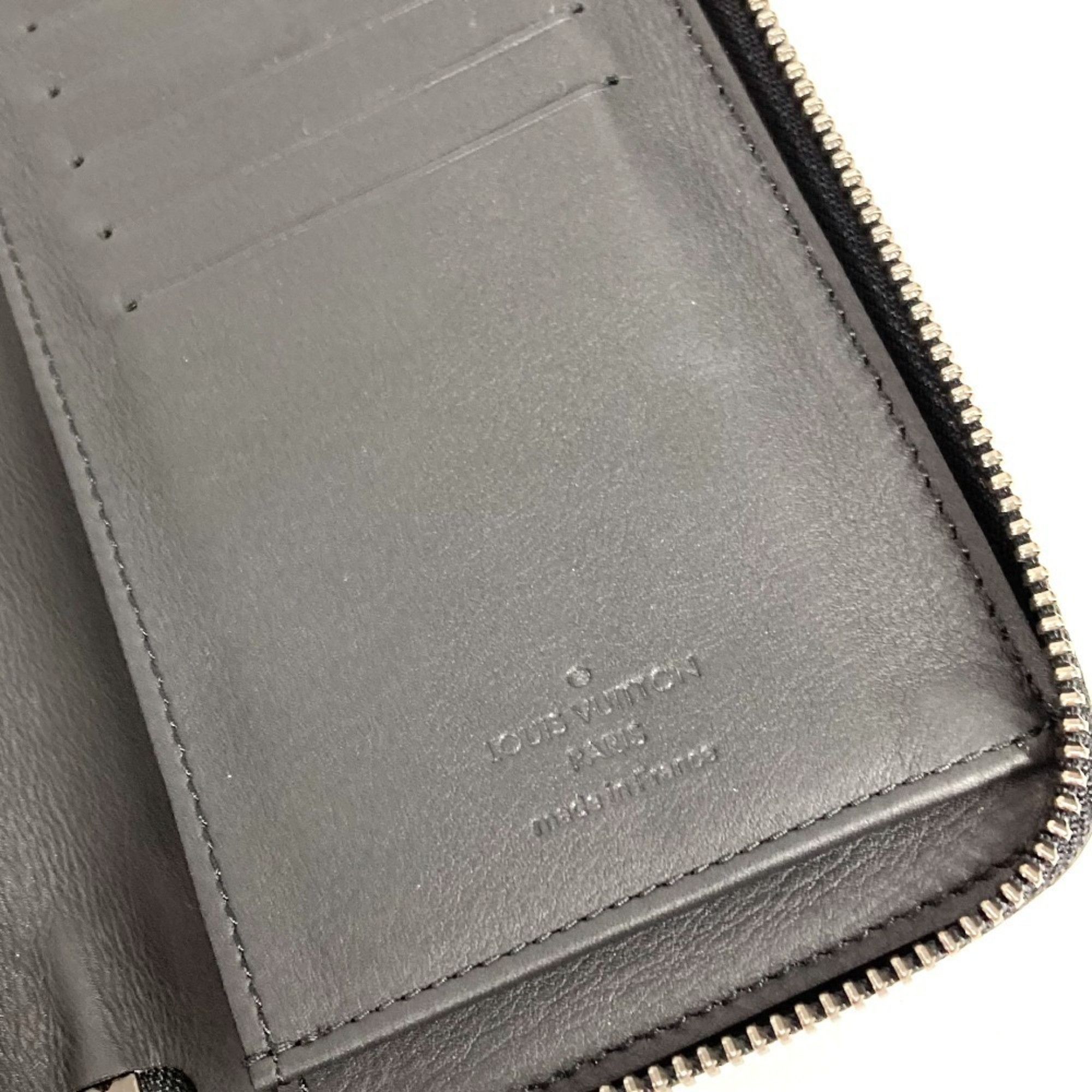 Louis Vuitton LOUIS VUITTON N63548 Damier Infini Zippy Wallet, Vertical Long Wallet with Round Zipper, Leather, Men's and Women's, Onyx Black Size ONE SIZE - 10 Thumbnail
