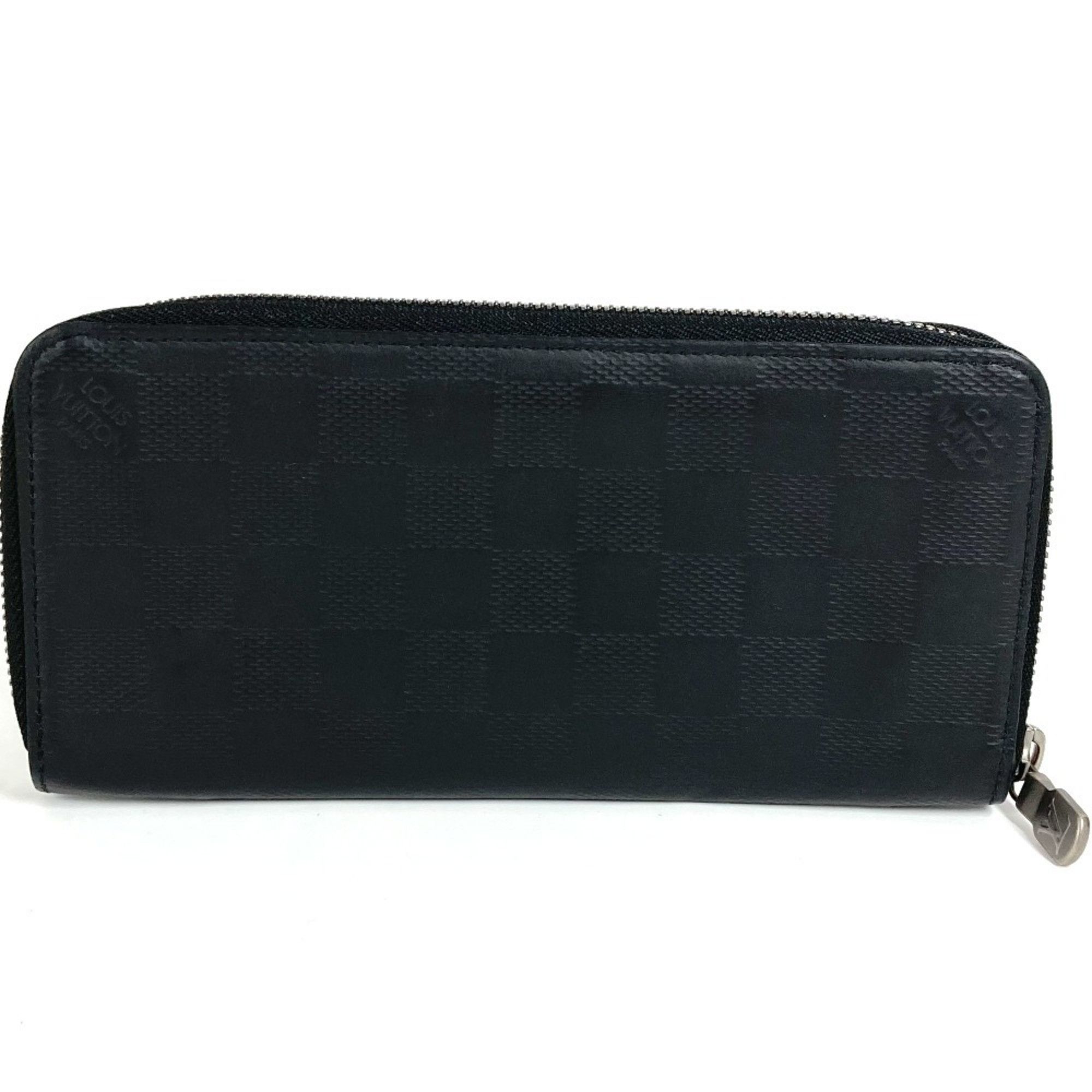 Louis Vuitton LOUIS VUITTON N63548 Damier Infini Zippy Wallet, Vertical Long Wallet with Round Zipper, Leather, Men's and Women's, Onyx Black Size ONE SIZE - 2 Thumbnail