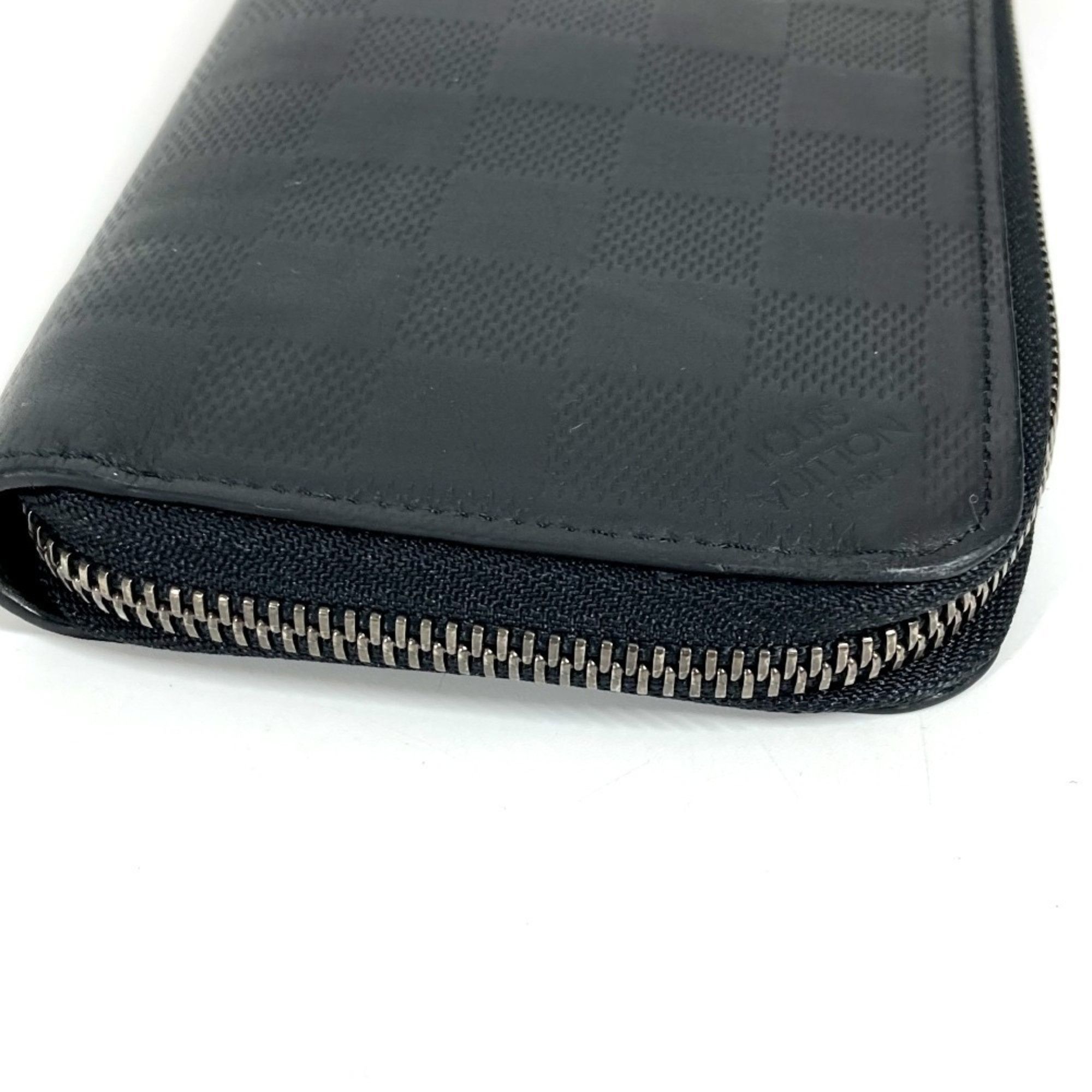 Louis Vuitton LOUIS VUITTON N63548 Damier Infini Zippy Wallet, Vertical Long Wallet with Round Zipper, Leather, Men's and Women's, Onyx Black Size ONE SIZE - 3 Thumbnail