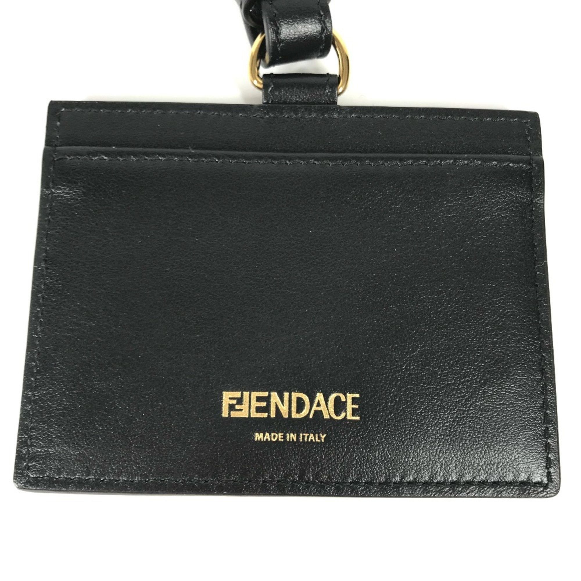 Versace Versace x Fendi collaboration Fendace Medusa ID holder with neck strap, business card case, leather, men's and women's, black, like new Size ONE SIZE - 7 Thumbnail