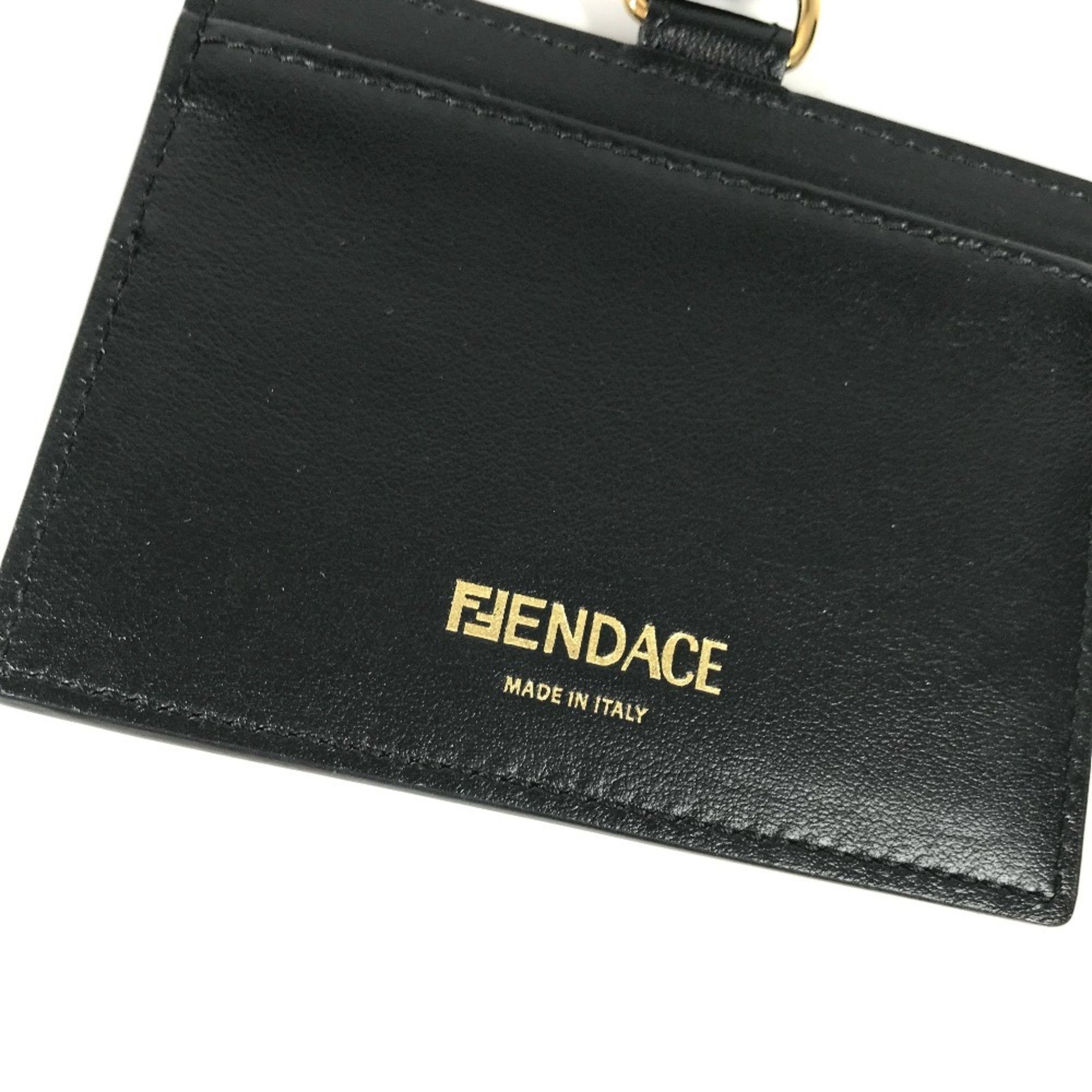 Versace Versace x Fendi collaboration Fendace Medusa ID holder with neck strap, business card case, leather, men's and women's, black, like new Size ONE SIZE - 8 Thumbnail