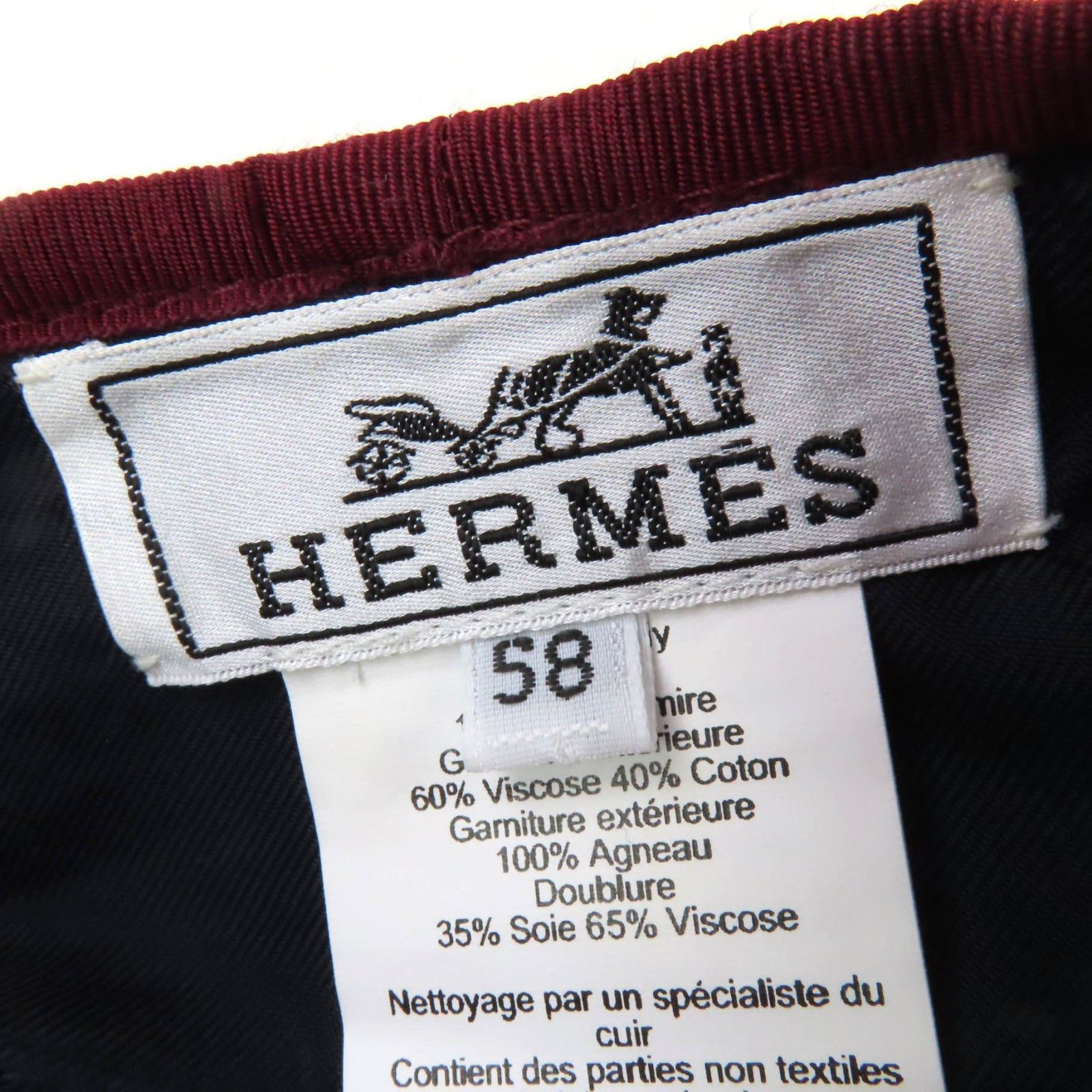 Hermes Hermes Hermes Santreno Serie Metal Cashmere Beret Leather Hats DUTY FREE for USA Size ONE SIZE - 9 Thumbnail