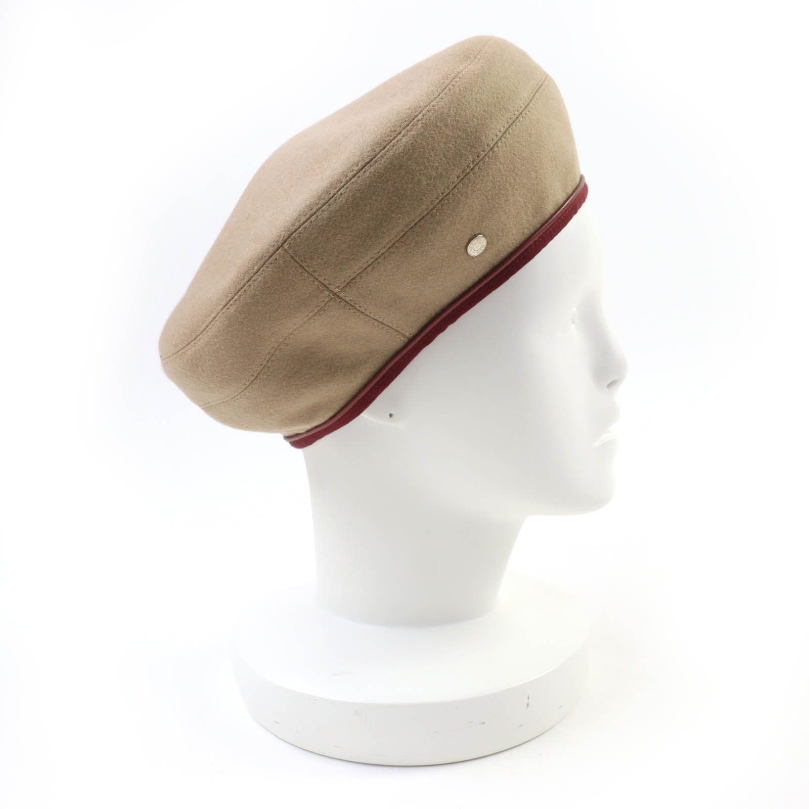 Hermes Hermes Hermes Santreno Serie Metal Cashmere Beret Leather Hats DUTY FREE for USA Size ONE SIZE - 6 Thumbnail