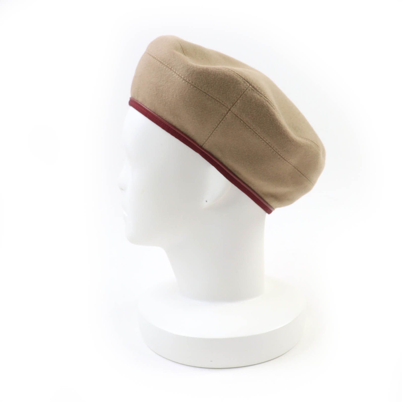 Hermes Hermes Hermes Santreno Serie Metal Cashmere Beret Leather Hats DUTY FREE for USA Size ONE SIZE - 4 Thumbnail