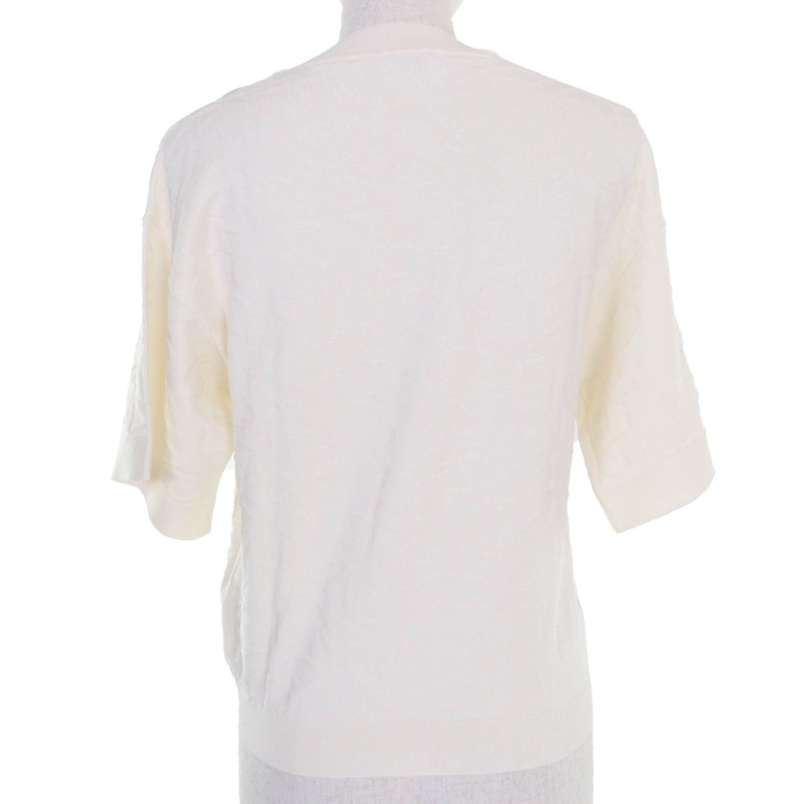 Hermes Hermes Hermes Naoussa Chne Dunkel Ivory Silk Knit Others Tops DUTY FREE for USA Size ONE SIZE - 3 Thumbnail