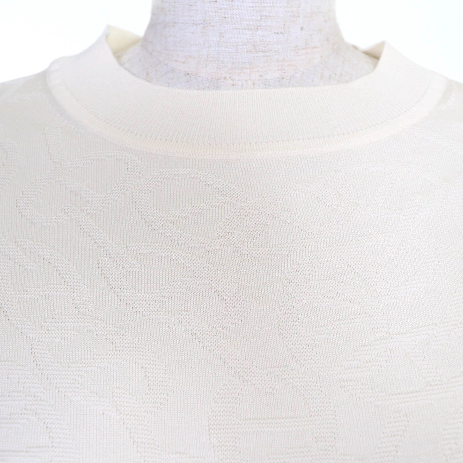 Hermes Hermes Hermes Naoussa Chne Dunkel Ivory Silk Knit Others Tops DUTY FREE for USA Size ONE SIZE - 4 Thumbnail