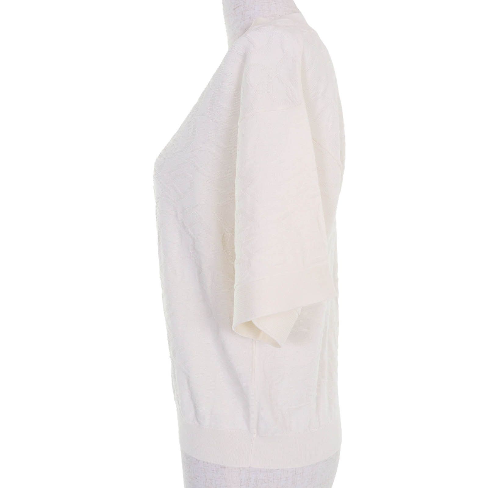 Hermes Hermes Hermes Naoussa Chne Dunkel Ivory Silk Knit Others Tops DUTY FREE for USA Size ONE SIZE - 2 Thumbnail