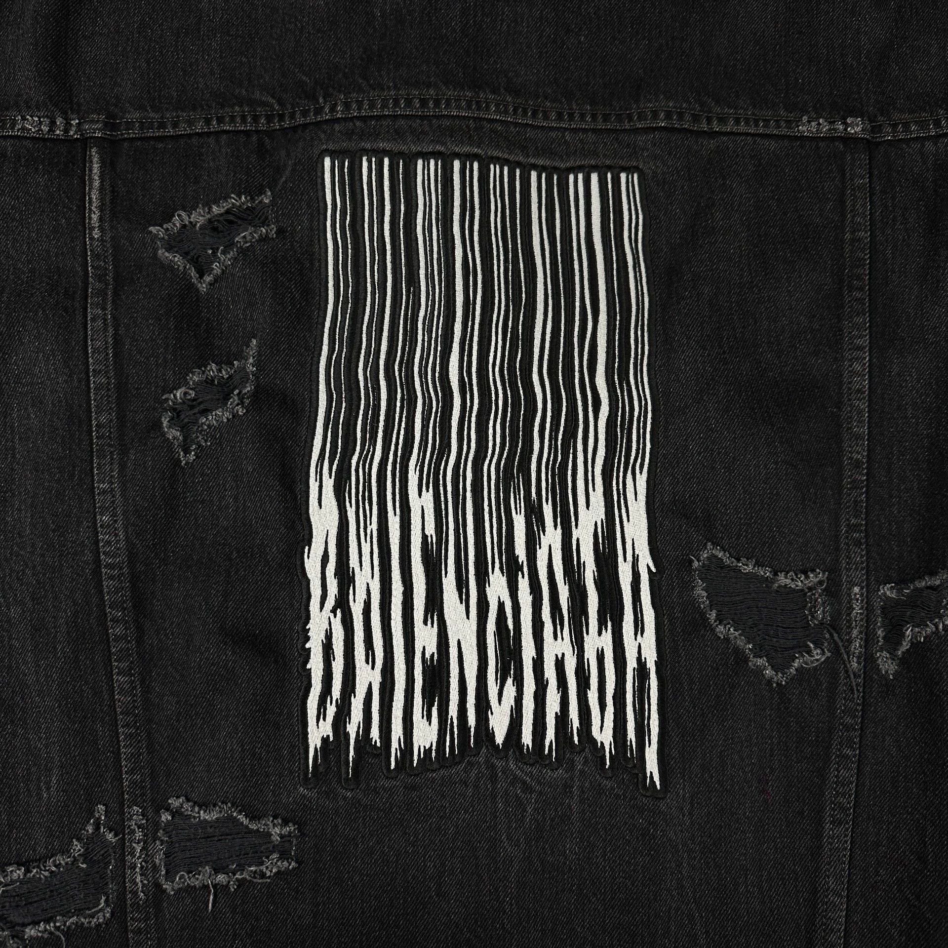 Balenciaga Balenciaga Black Embroidered Denim Jacket - dmc Size US M / EU 48-50 / 2 - 5 Thumbnail