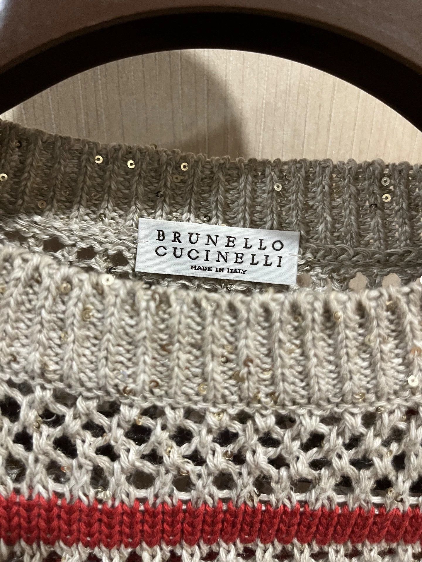 Brunello Cucinelli Brunello Cucinelli Linen Sequin Knit Top - dmc Size US S / EU 44-46 / 1 - 2 Thumbnail