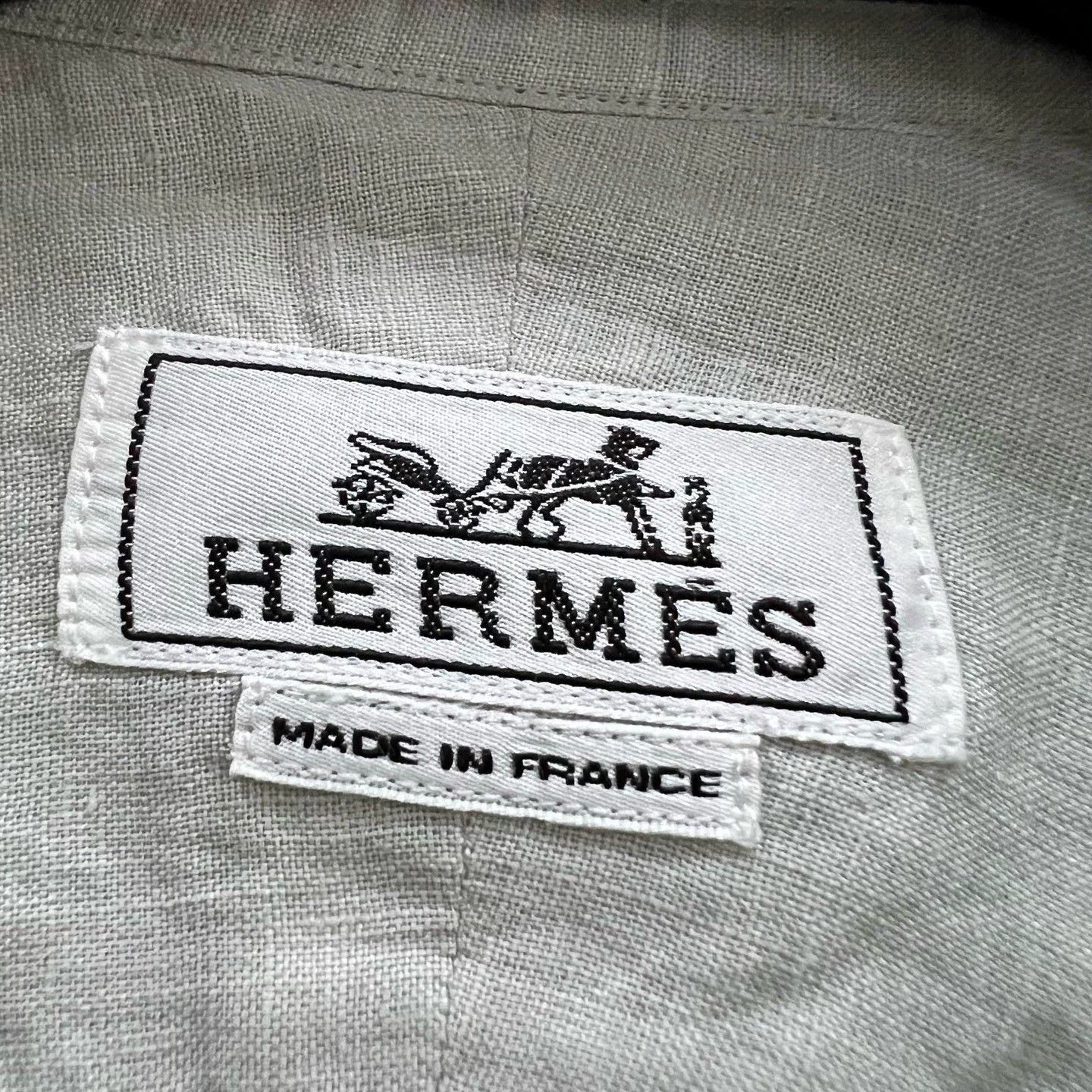 Hermes HERMES Solid Round Neck Cotton Linen Shirt - dmc Size US XL / EU 56 / 4 - 2 Thumbnail