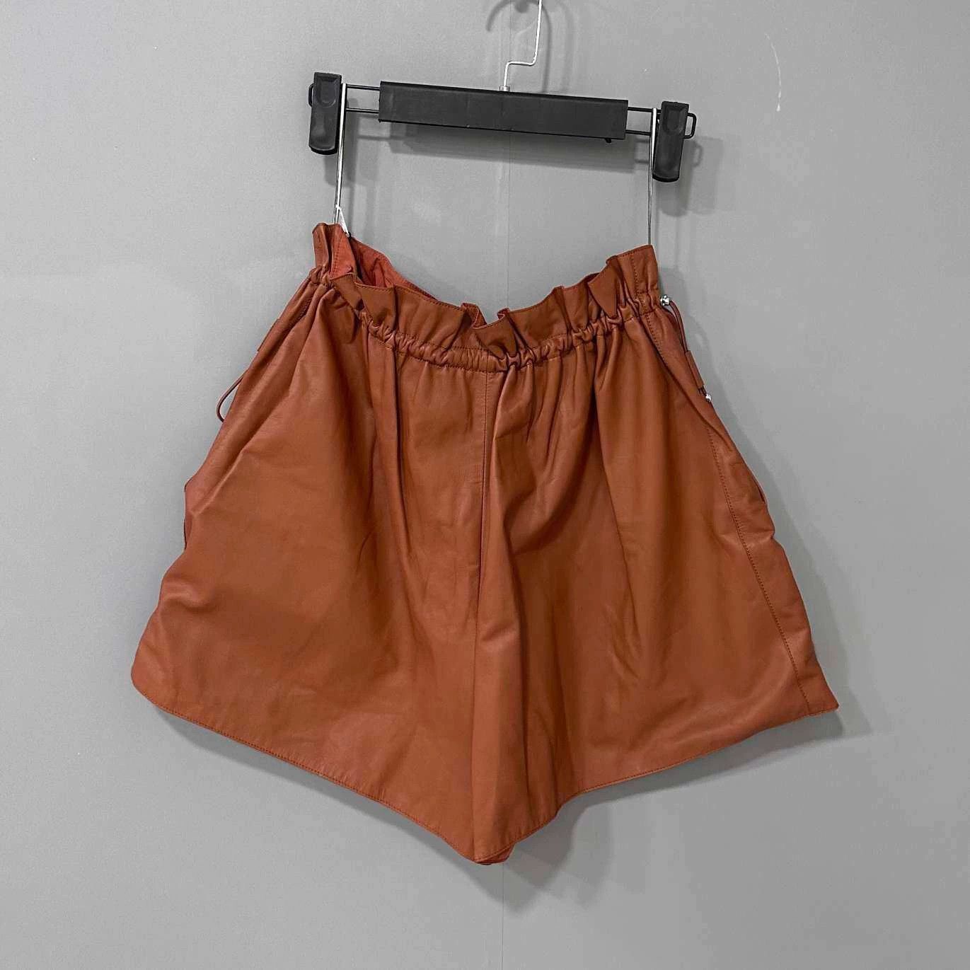 Hermes Hermes Brown Calfskin Leather Shorts - dmc Size US 38 / EU 54 - 3 Thumbnail