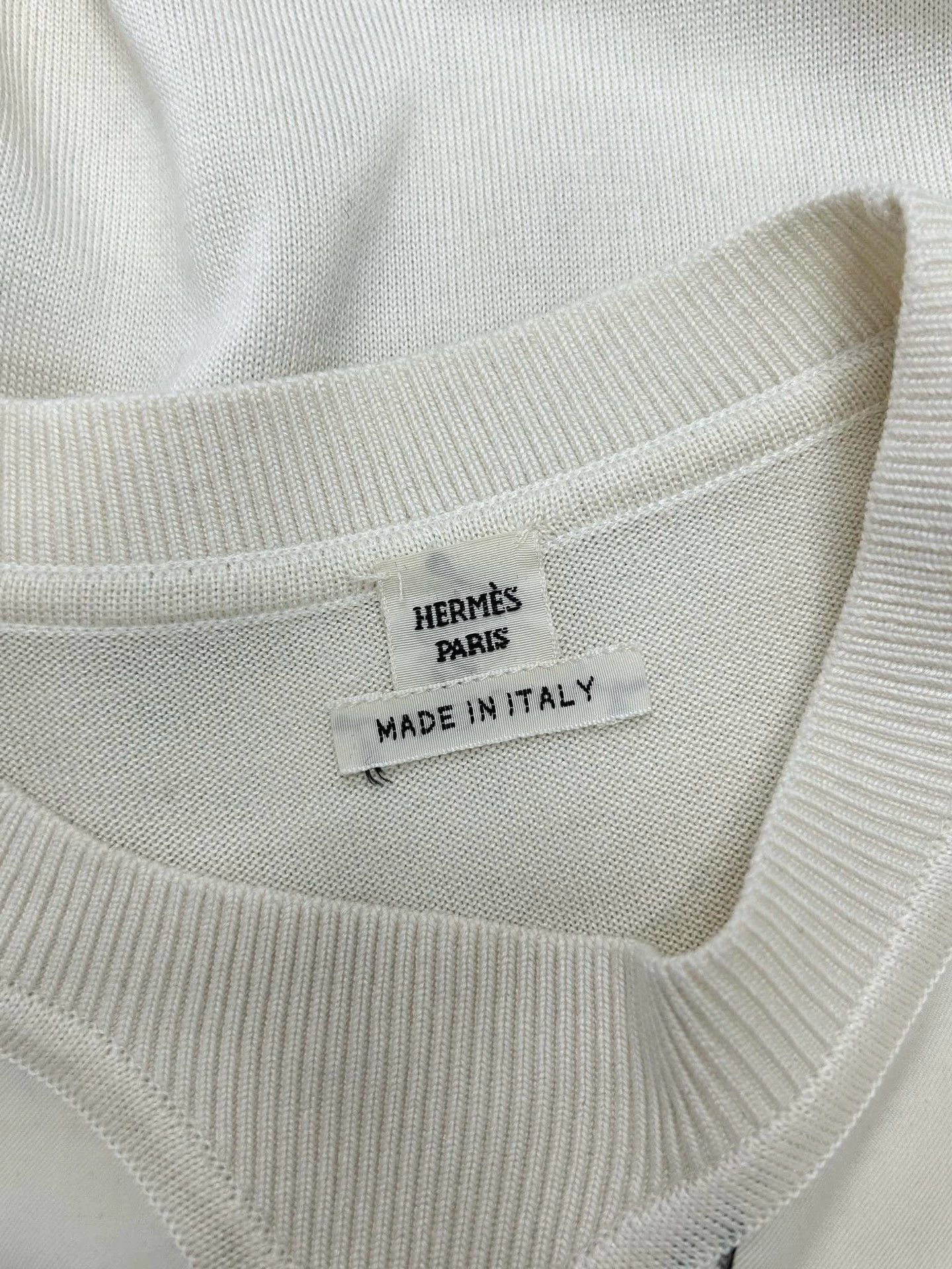 Hermes Hermes White Silk Printed Top - dmc Size US XS / EU 42 / 0 - 4 Thumbnail