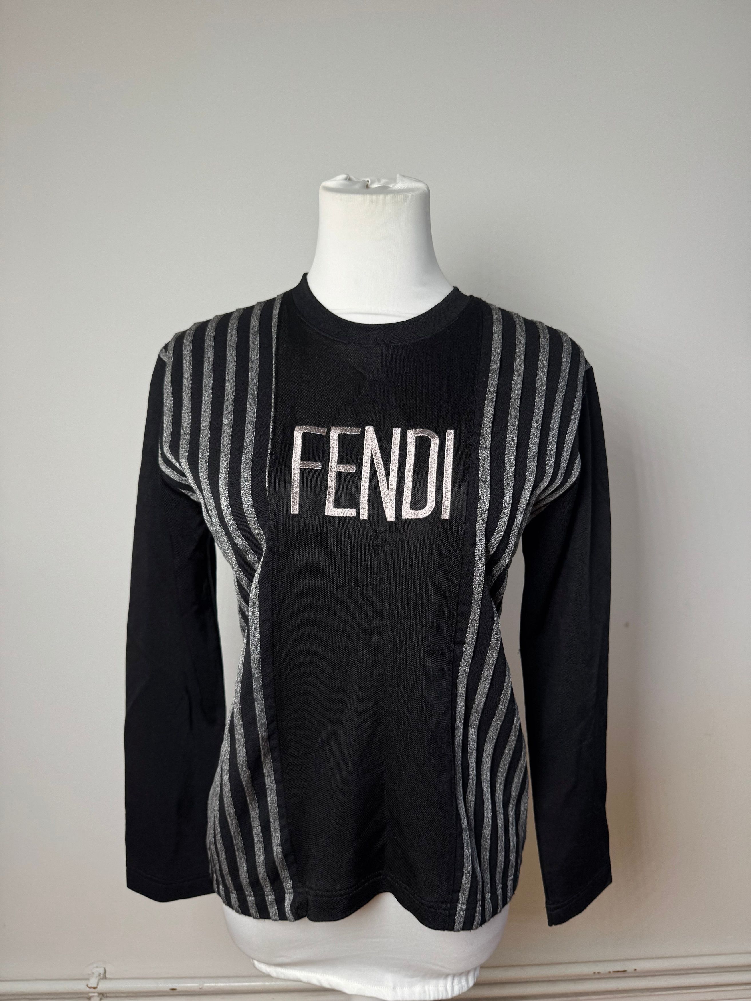 Fendi Vintage Polyester Striped Sweater M Size XS / US 0-2 / IT 36-38 - 13 Thumbnail
