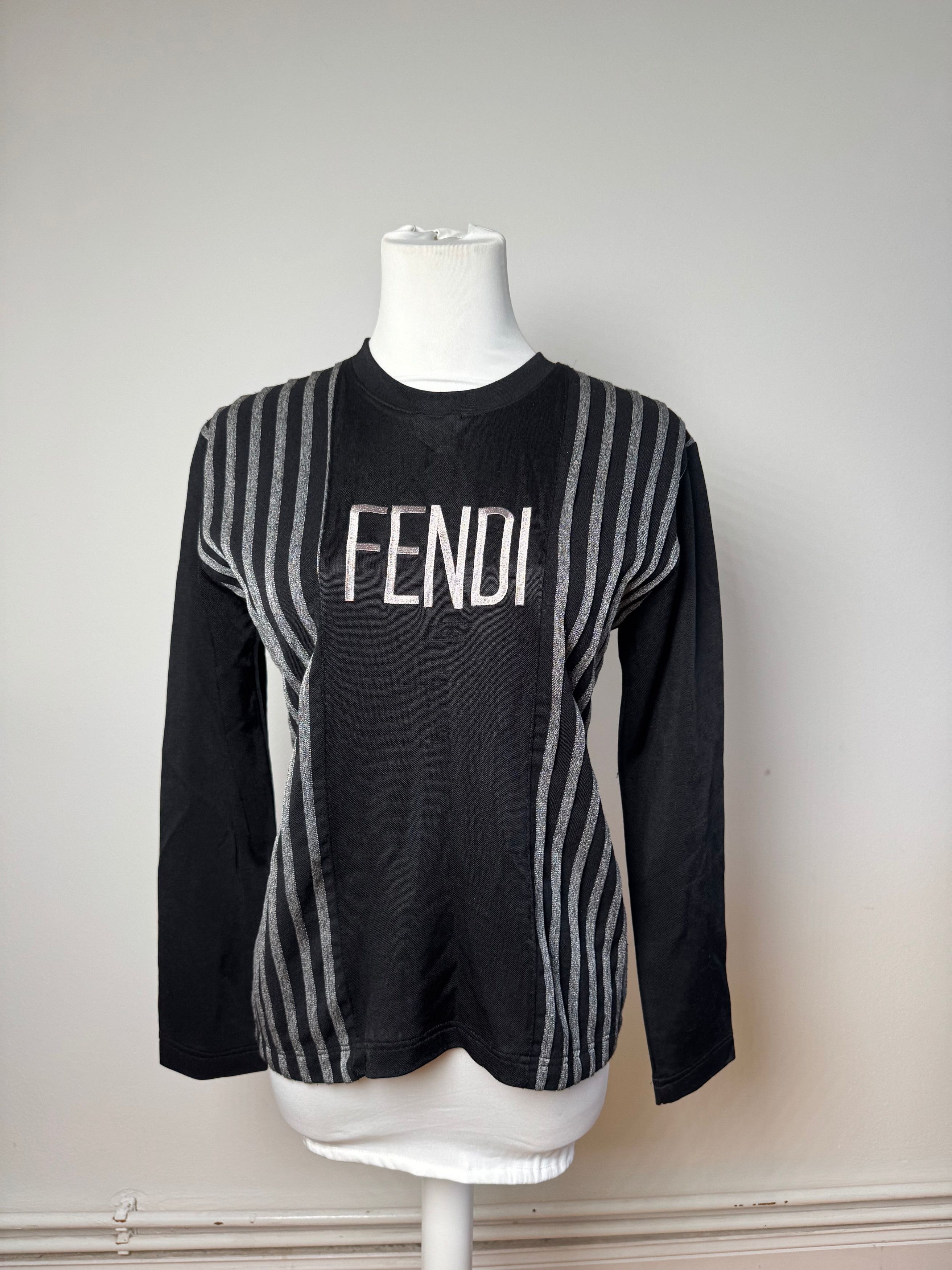 Fendi Vintage Polyester Striped Sweater M Size XS / US 0-2 / IT 36-38 - 7 Thumbnail