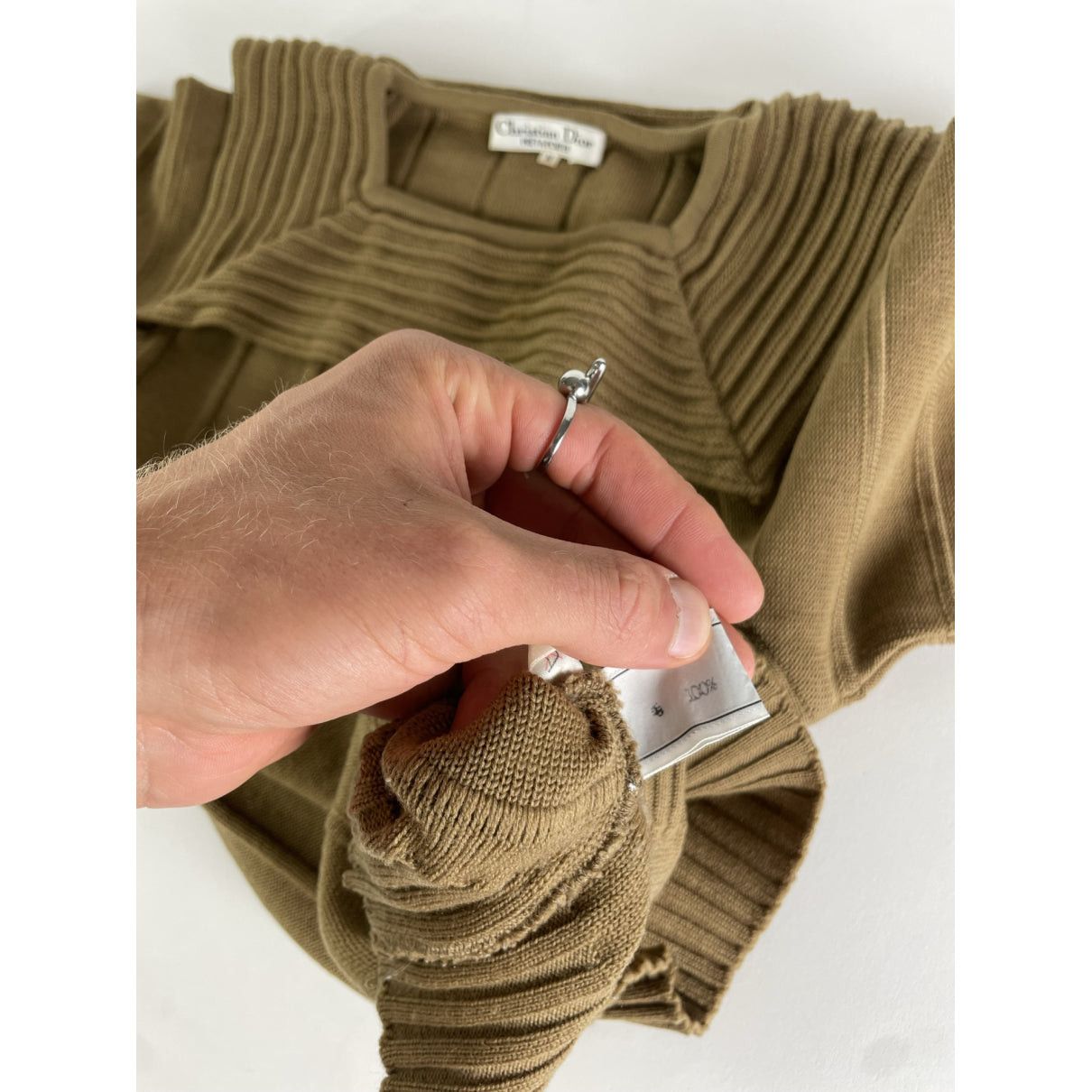 Dior J'A Khaki Wool Knitwear Size M / US 6-8 / IT 42-44 - 4 Thumbnail
