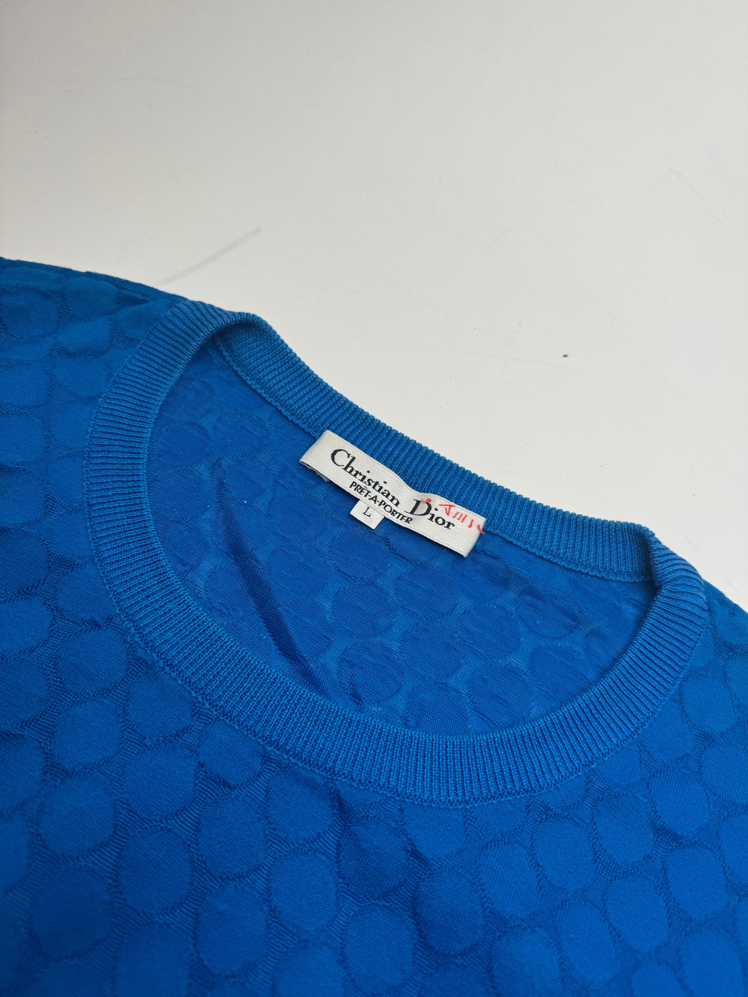 Dior Vintage Short Sleeve Sweater Blue M Size L / US 10 / IT 46 - 5 Thumbnail
