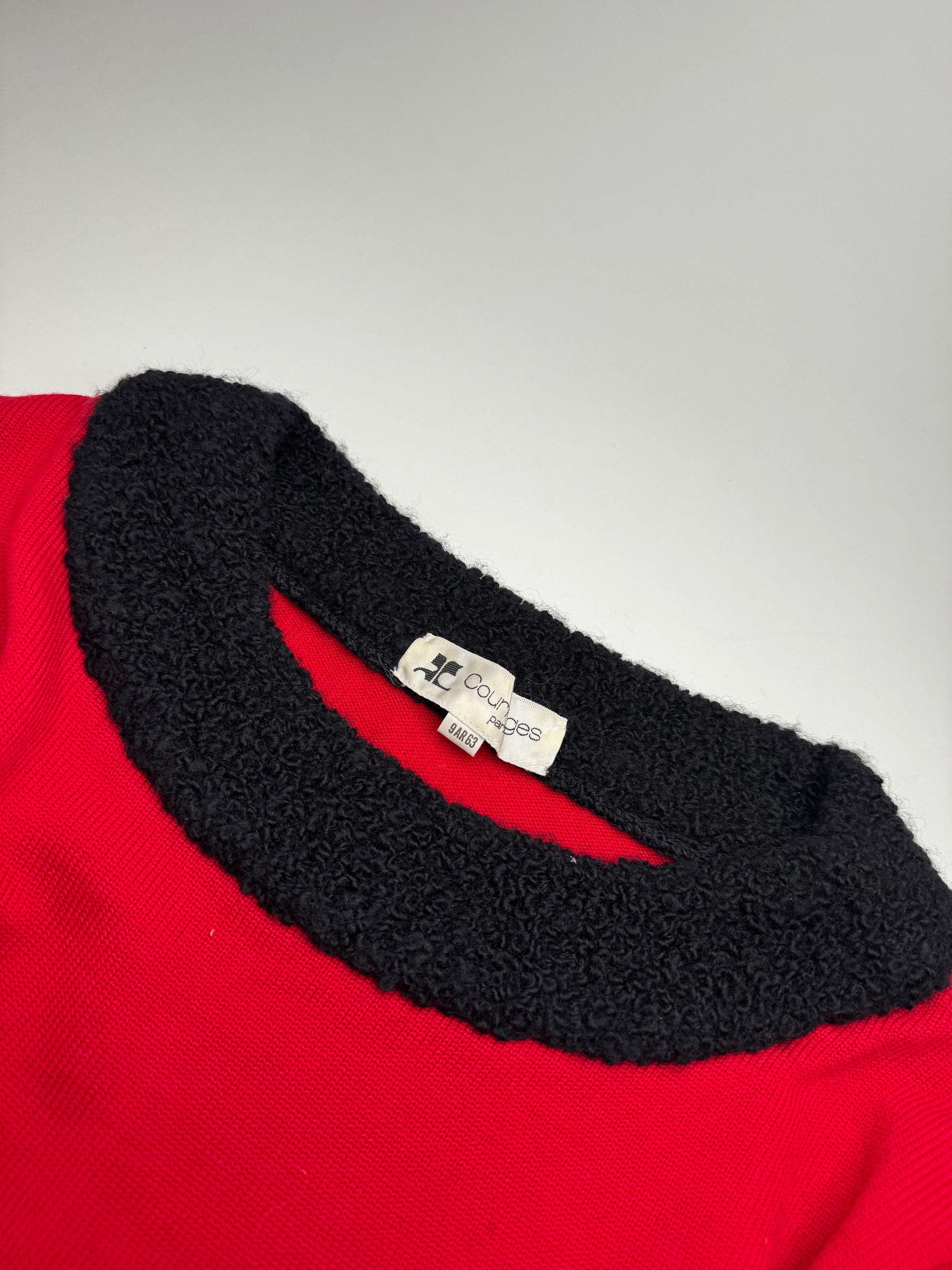 Courreges Vintage Wool Sweater Red Black M Size M / US 6-8 / IT 42-44 - 14 Thumbnail
