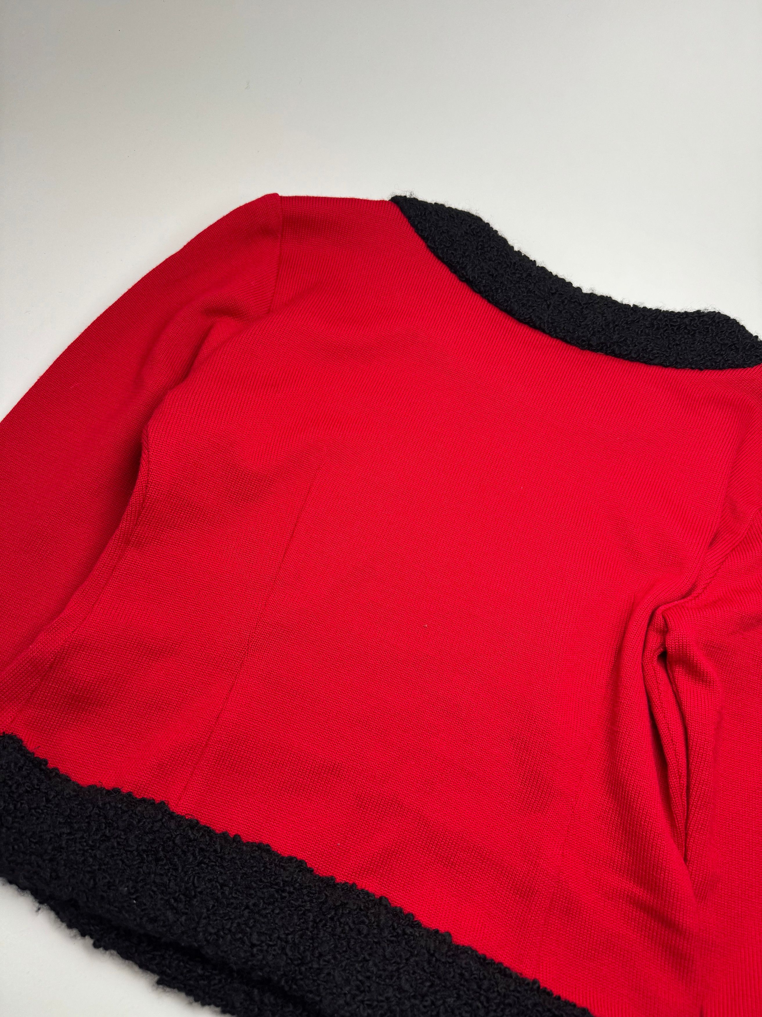 Courreges Vintage Wool Sweater Red Black M Size M / US 6-8 / IT 42-44 - 5 Thumbnail