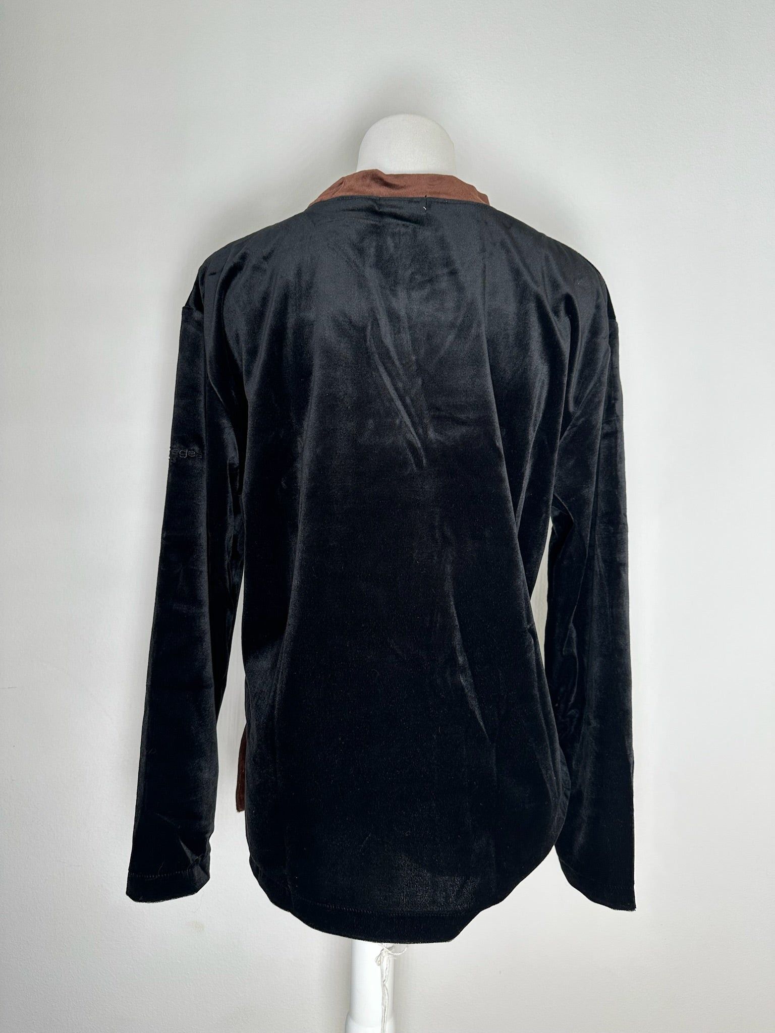 Courreges Vintage samt Sweater black brown Size S / US 4 / IT 40 - 6 Thumbnail