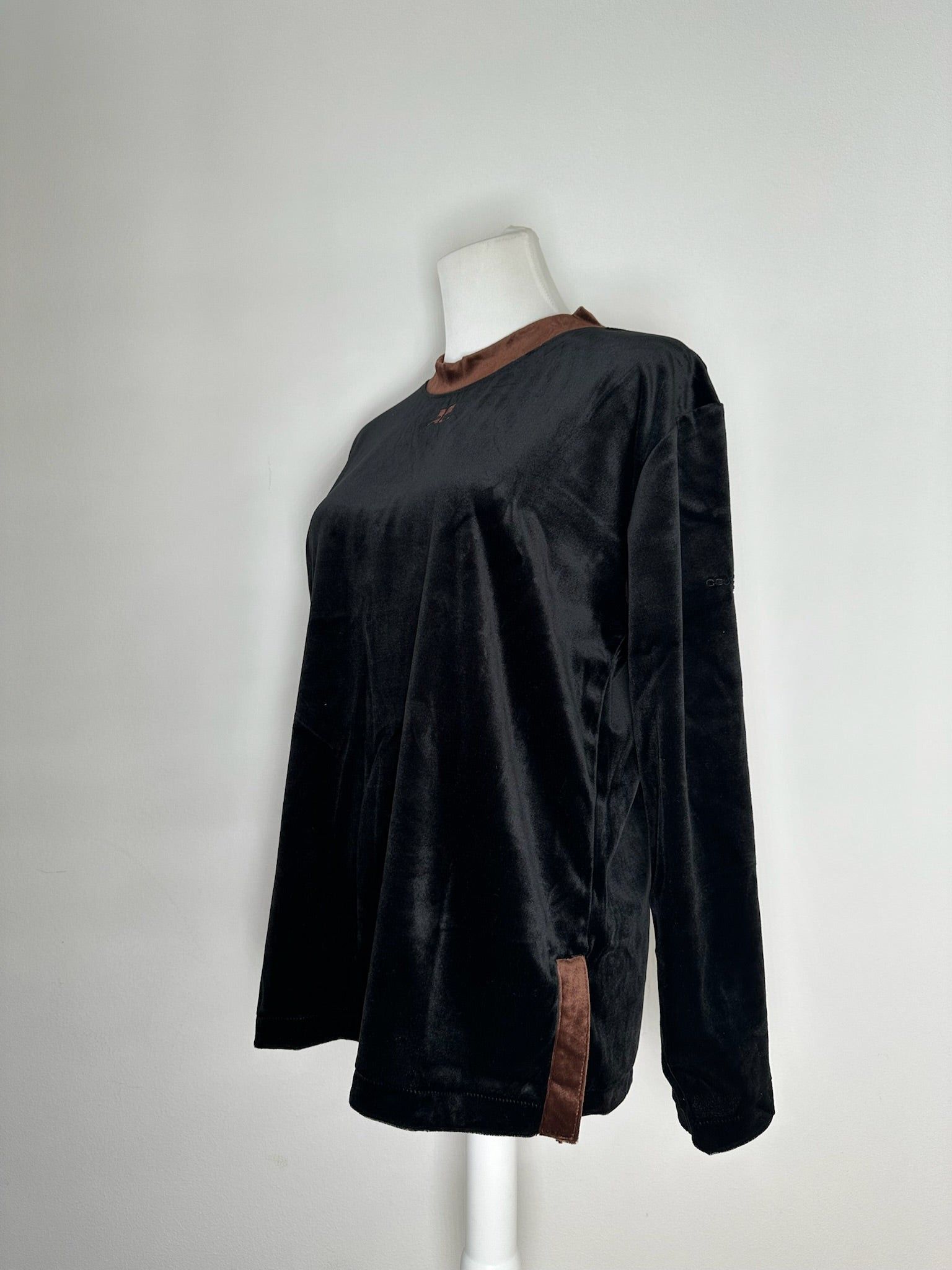 Courreges Vintage samt Sweater black brown Size S / US 4 / IT 40 - 8 Thumbnail