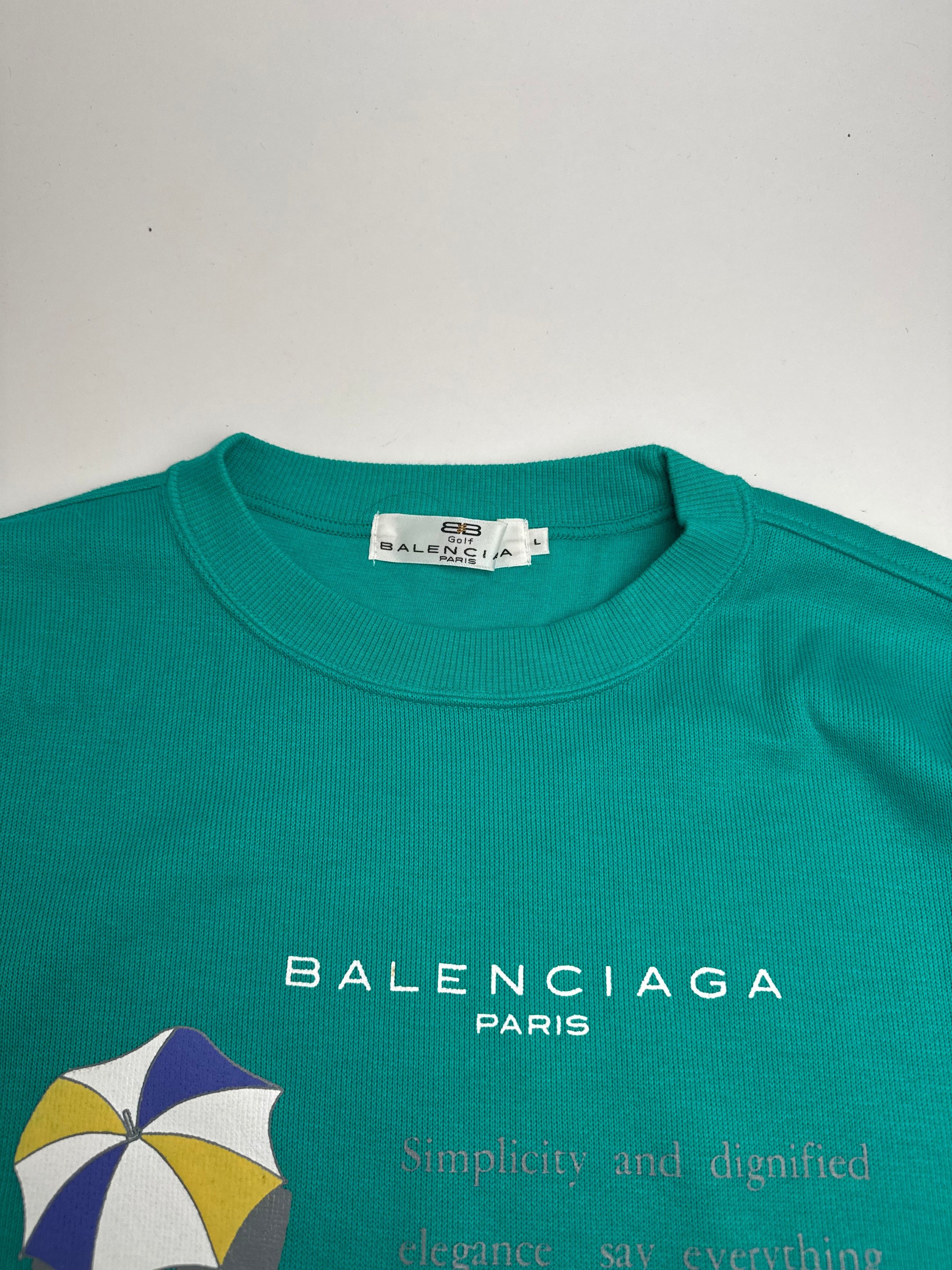 Balenciaga Vintage Sweater Green Blue Size L / US 10 / IT 46 - 6 Thumbnail