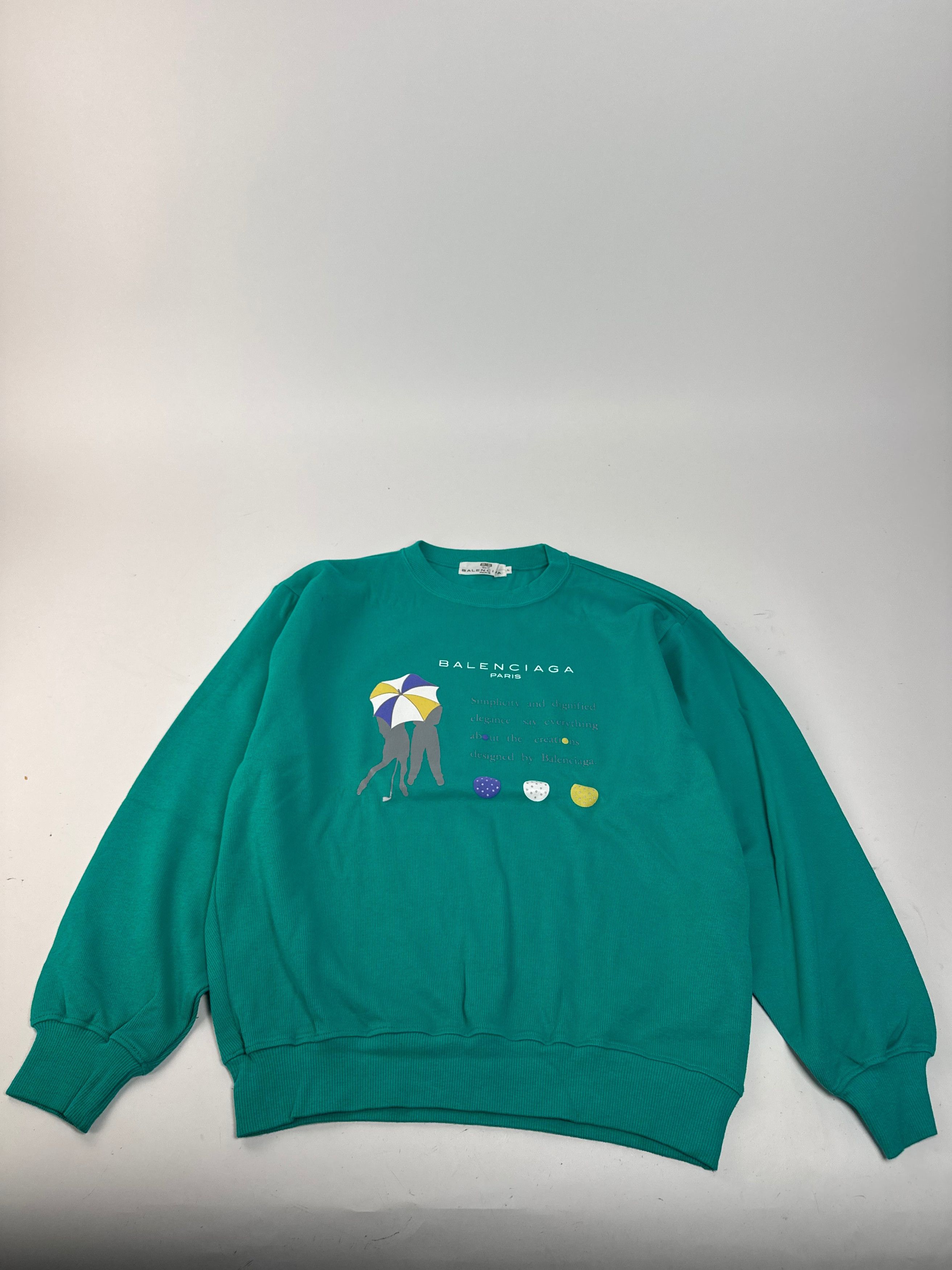 Balenciaga Vintage Sweater Green Blue Size L / US 10 / IT 46 - 4 Thumbnail