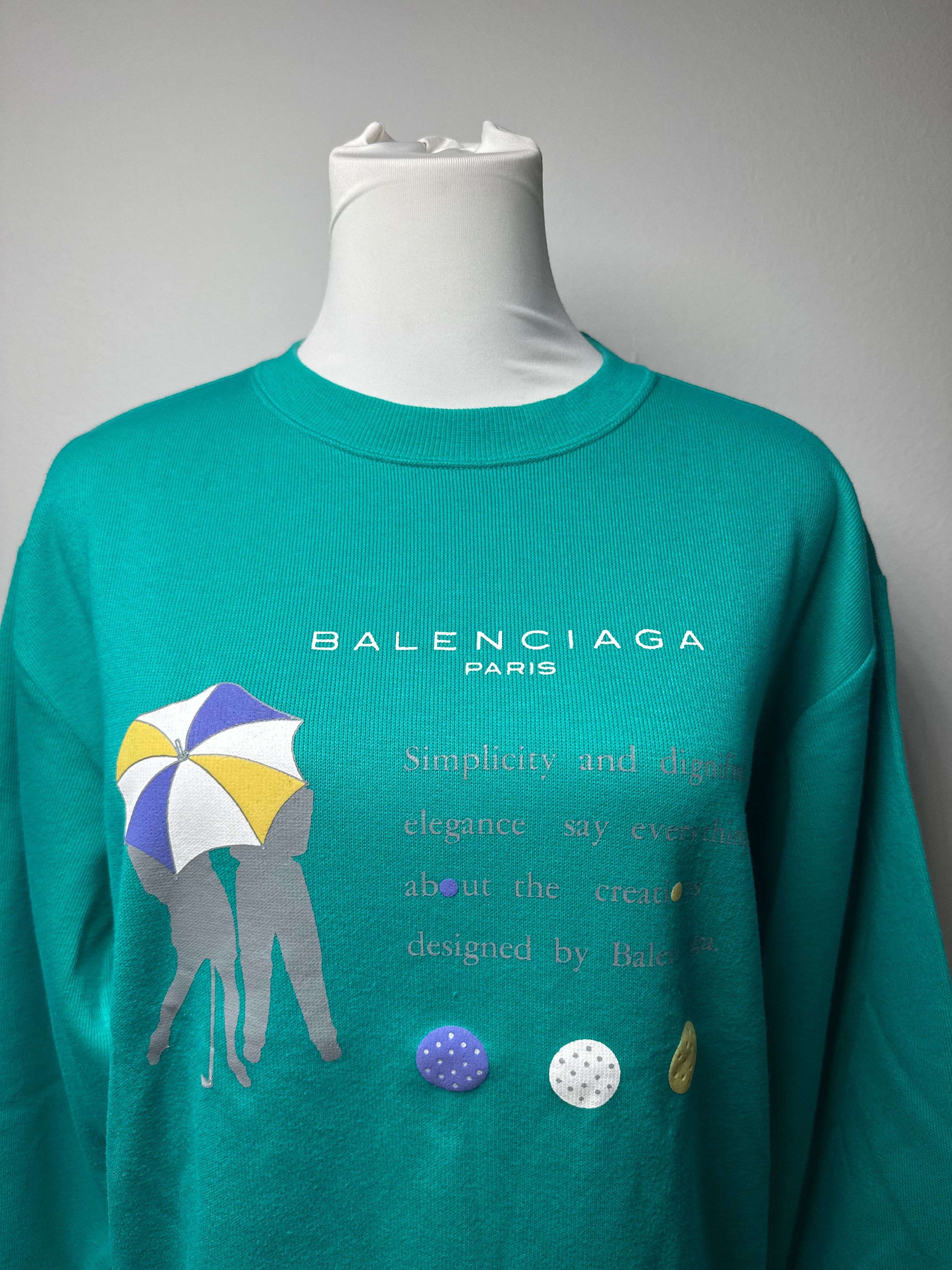 Balenciaga Vintage Sweater Green Blue Size L / US 10 / IT 46 - 8 Thumbnail