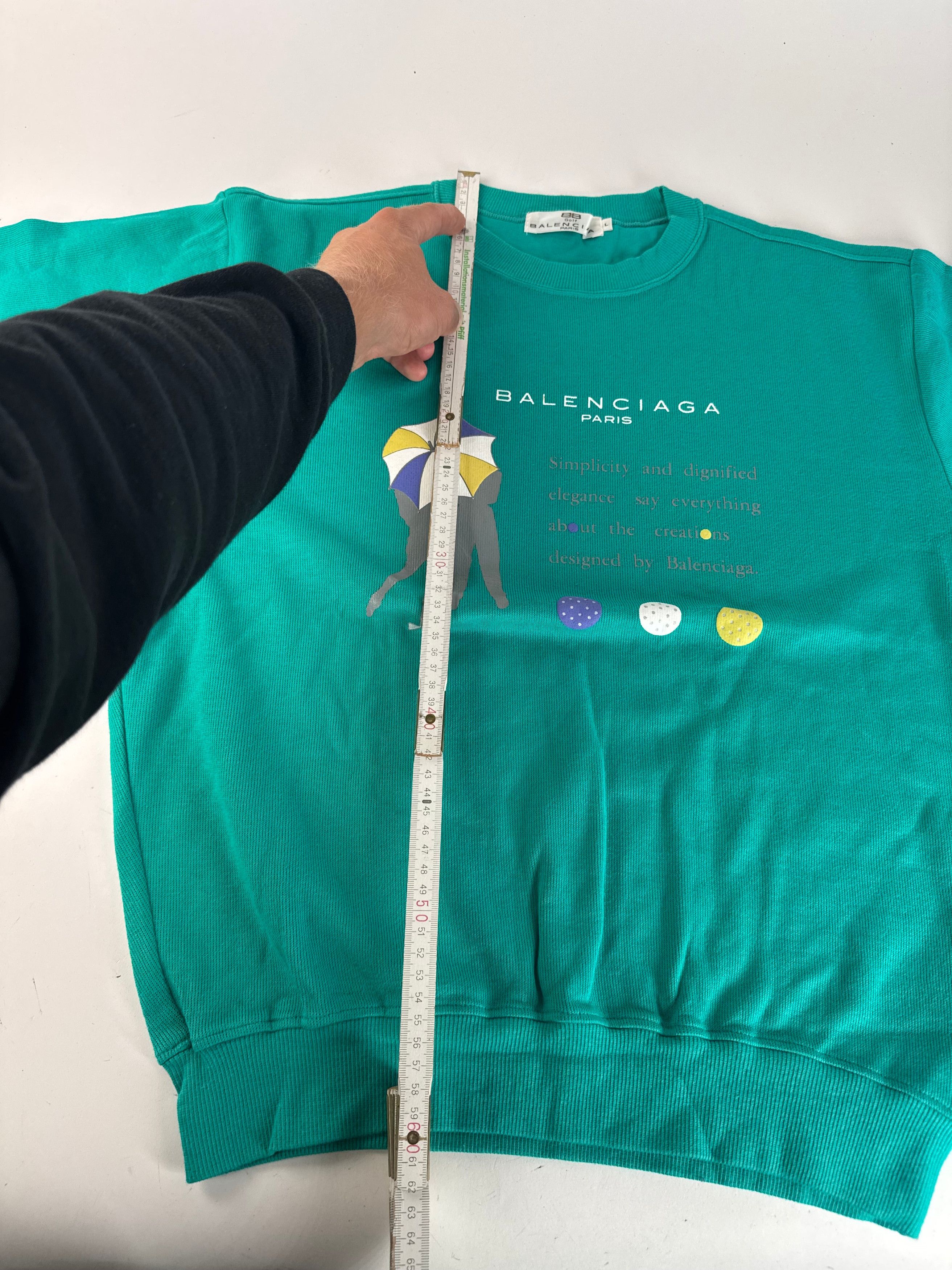 Balenciaga Vintage Sweater Green Blue Size L / US 10 / IT 46 - 9 Thumbnail