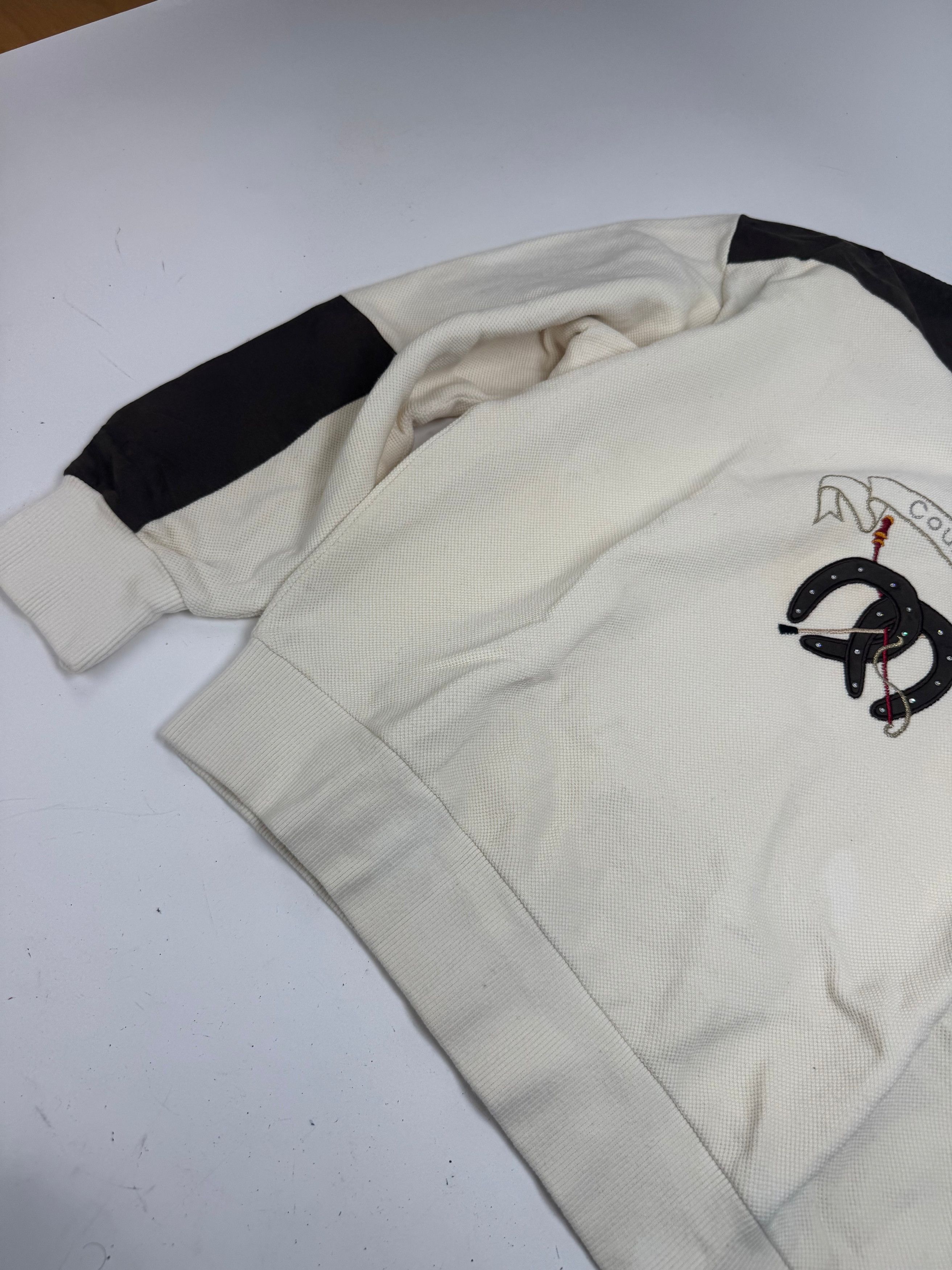 Courreges Vintage Wool Leather Sweater Beige Brown M Size S / US 4 / IT 40 - 8 Thumbnail