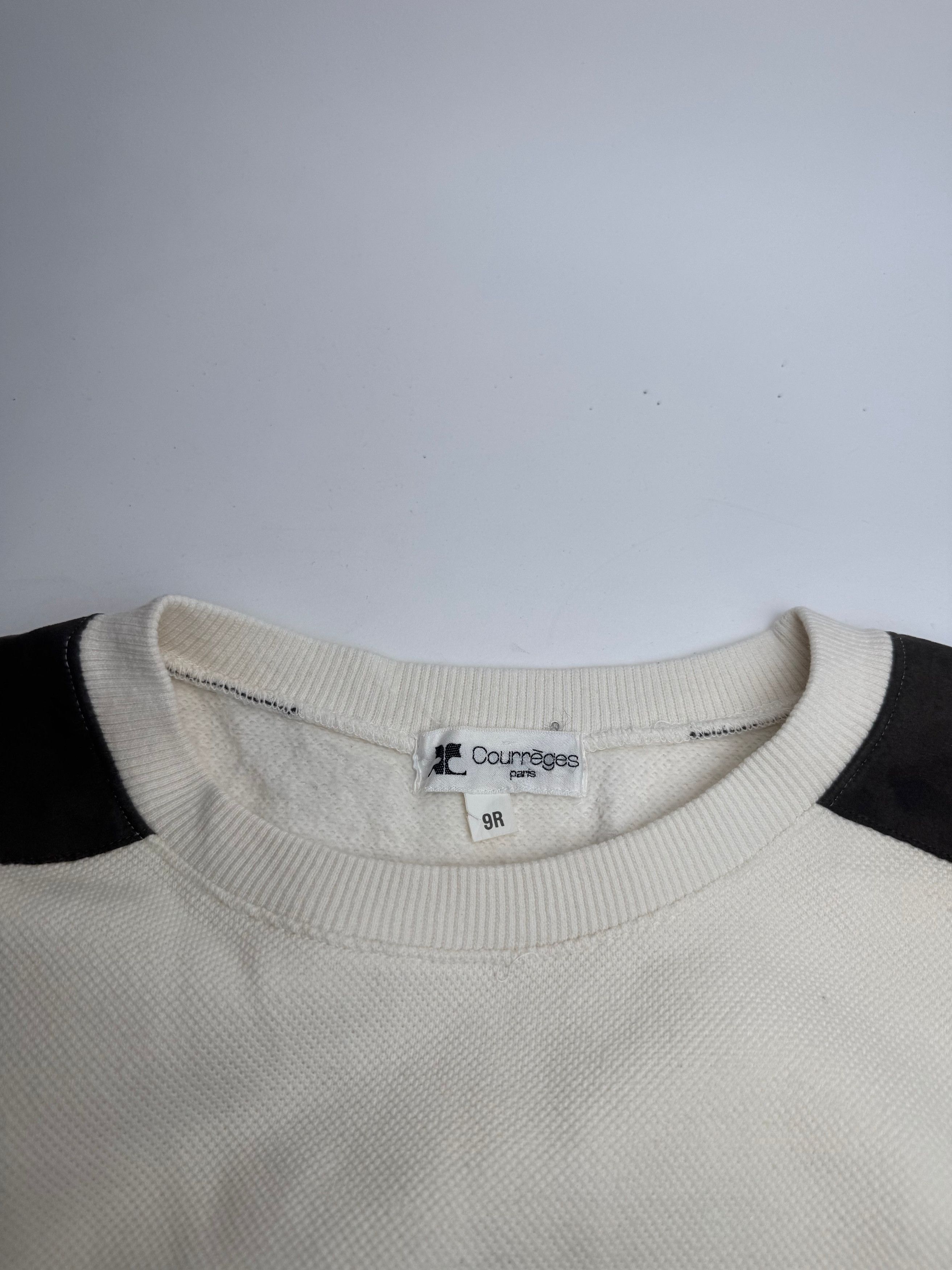 Courreges Vintage Wool Leather Sweater Beige Brown M Size S / US 4 / IT 40 - 6 Thumbnail