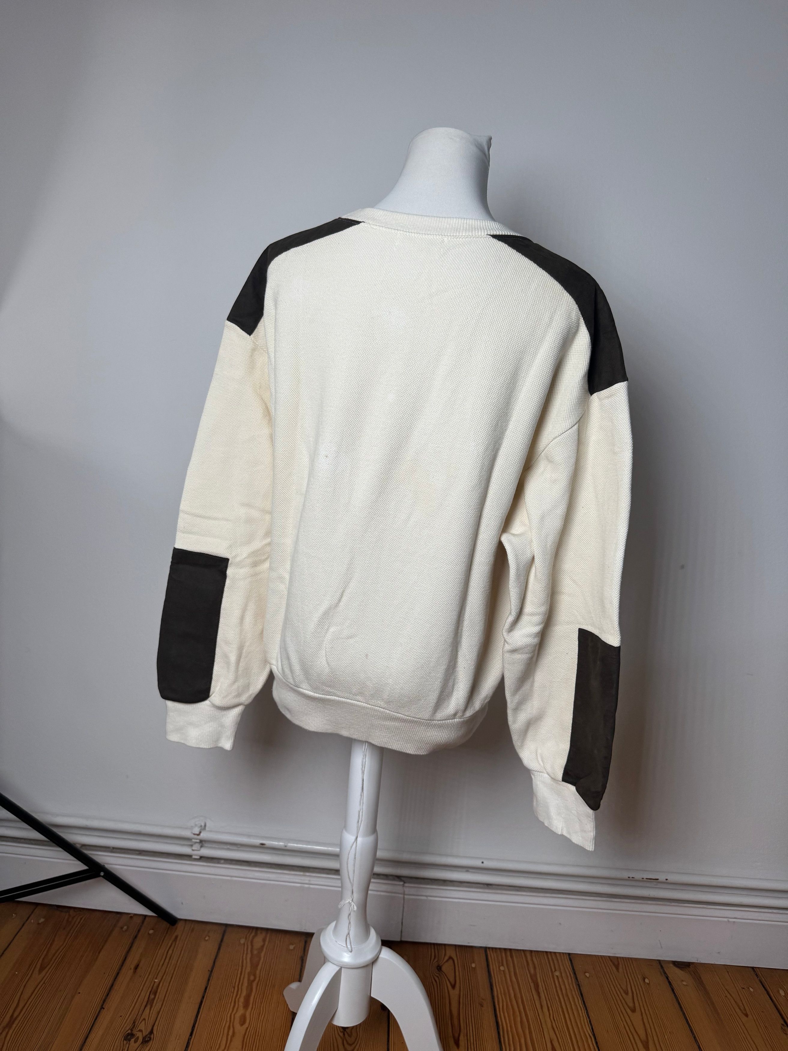 Courreges Vintage Wool Leather Sweater Beige Brown M Size S / US 4 / IT 40 - 3 Thumbnail