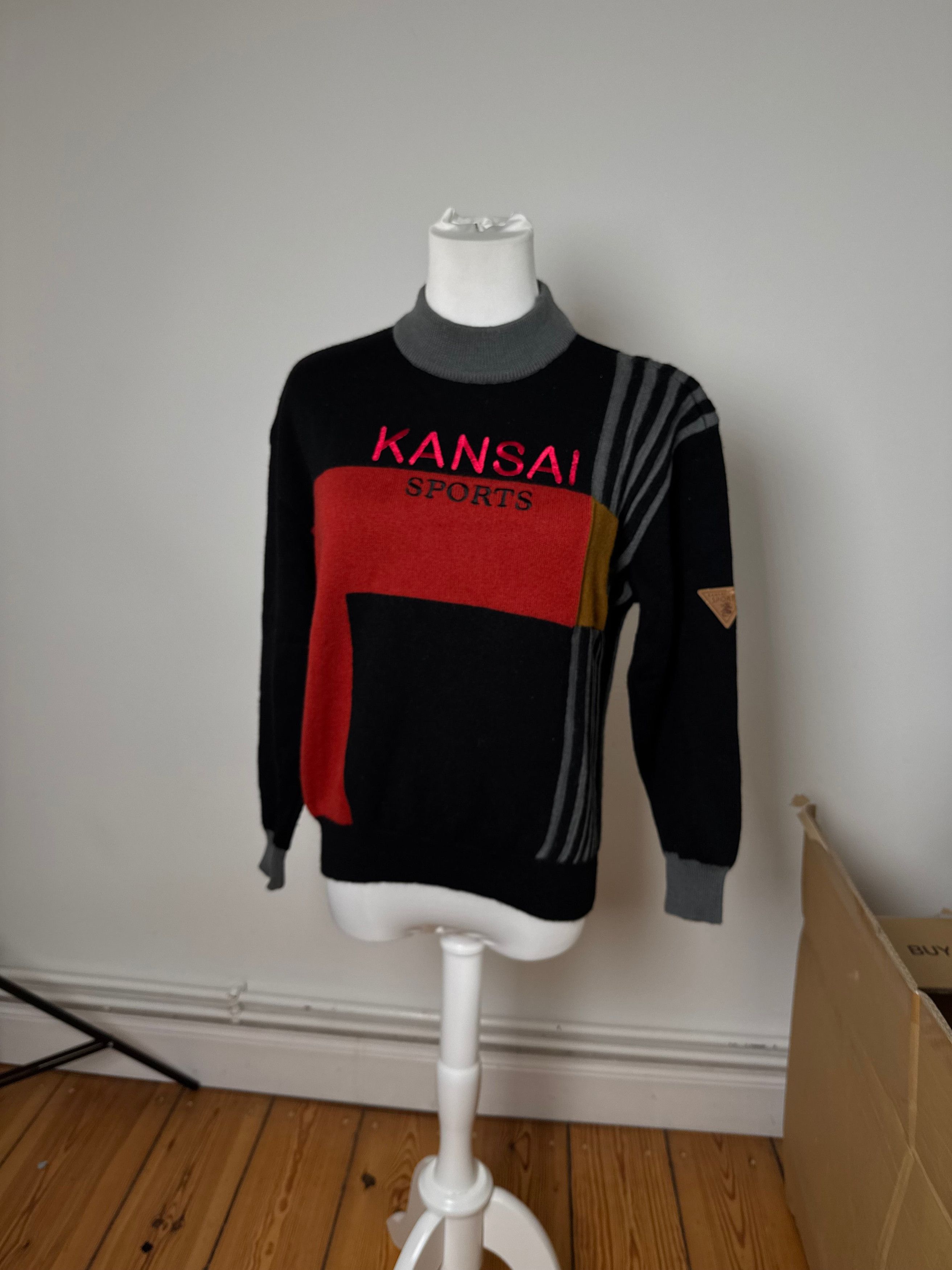 Kansai Yamamoto Vintage Wool Sweater black red M Size M / US 6-8 / IT 42-44 - 7 Thumbnail