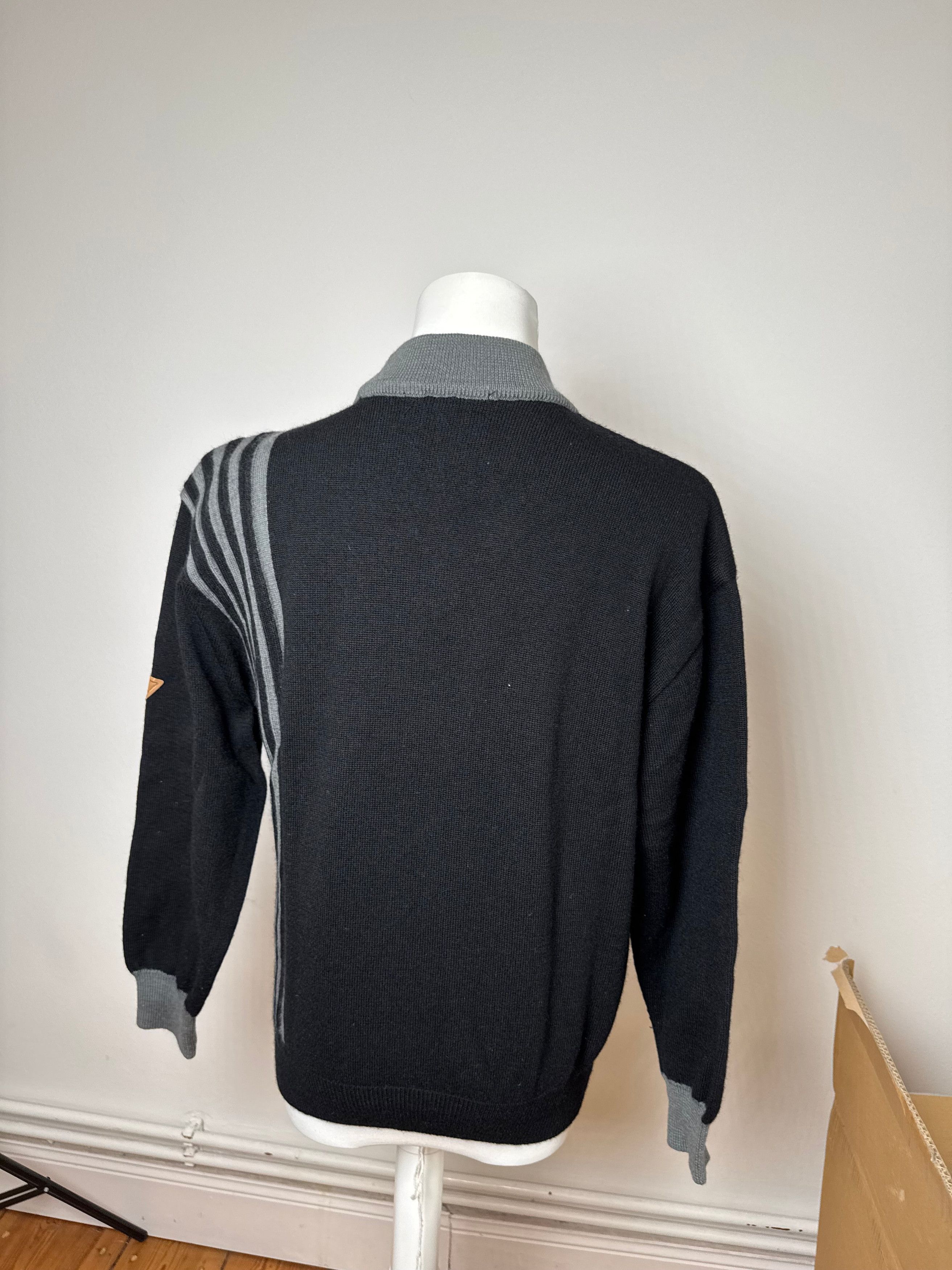 Kansai Yamamoto Vintage Wool Sweater black red M Size M / US 6-8 / IT 42-44 - 3 Thumbnail