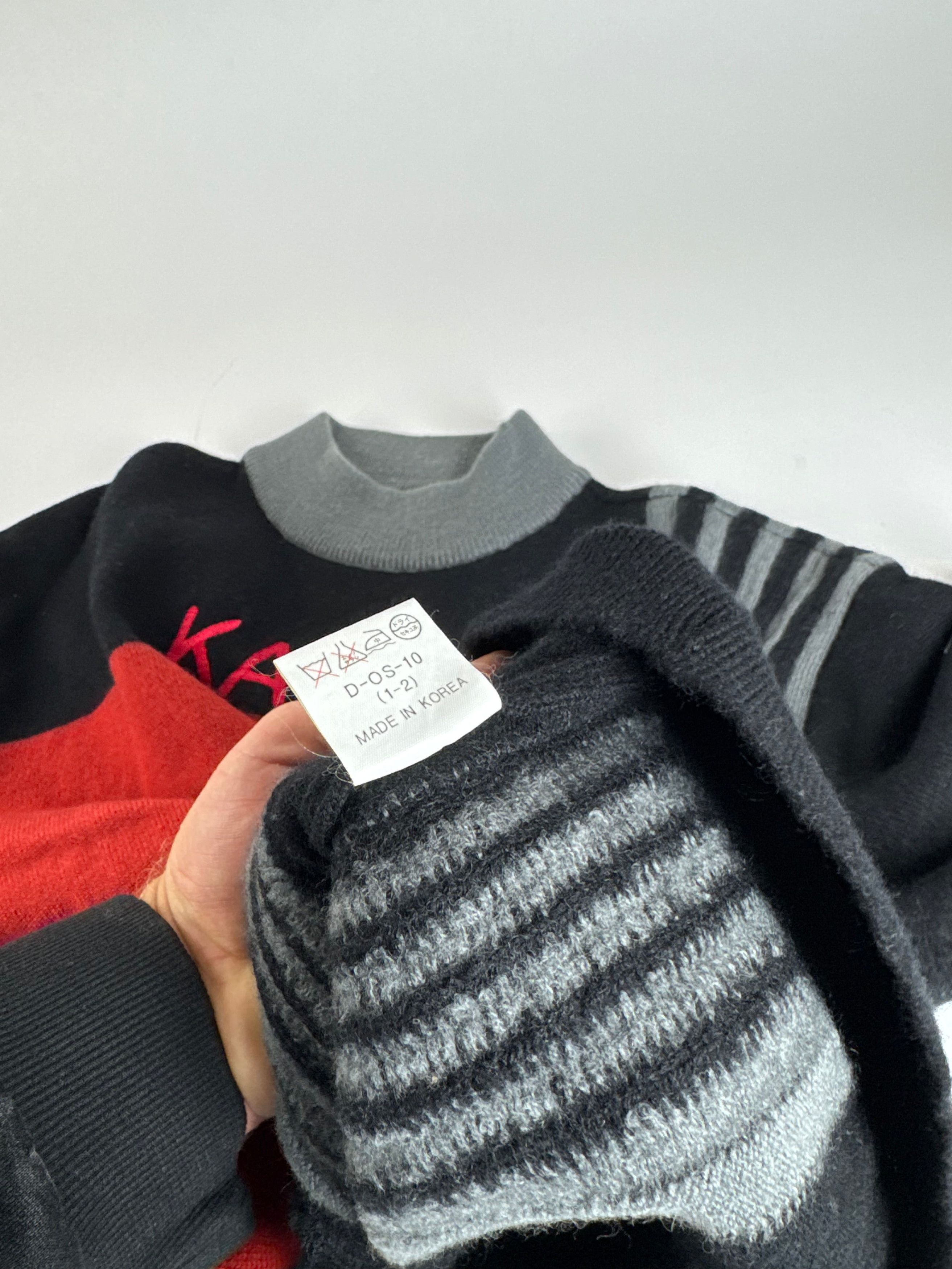 Kansai Yamamoto Vintage Wool Sweater black red M Size M / US 6-8 / IT 42-44 - 8 Thumbnail