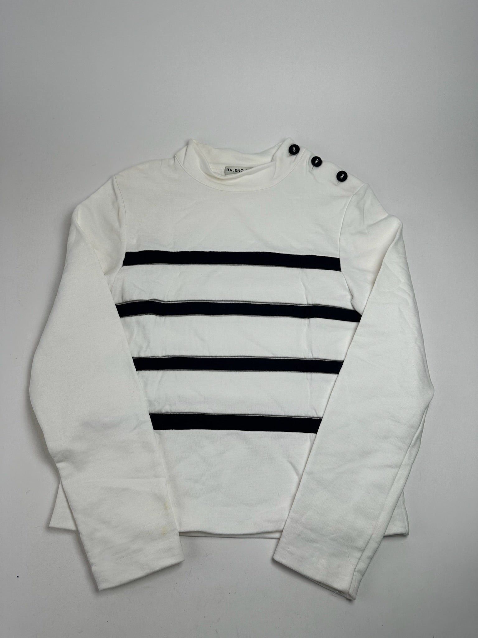 Balenciaga Vintage Navy White striped sweater Size S / US 4 / IT 40 - 13 Thumbnail