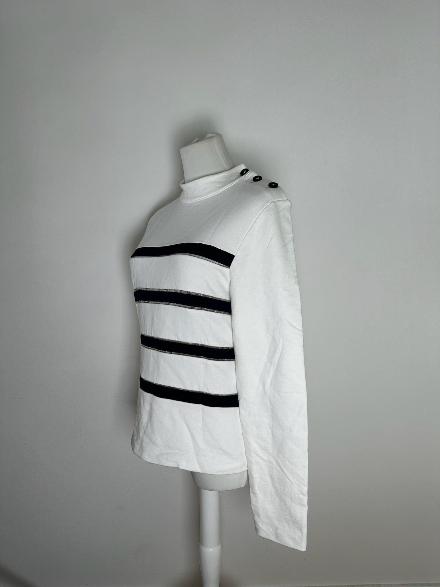 Balenciaga Vintage Navy White striped sweater Size S / US 4 / IT 40 - 4 Thumbnail