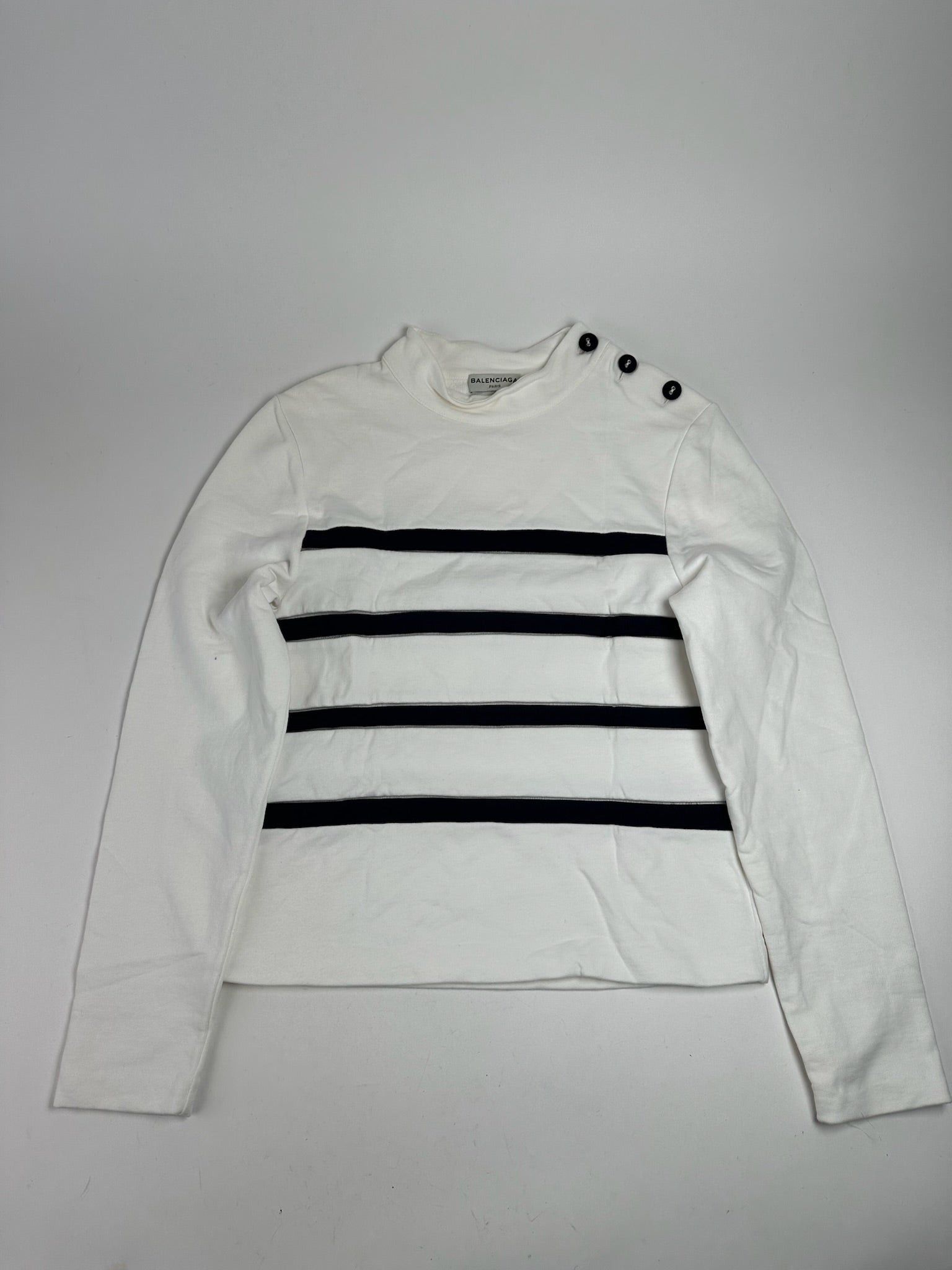 Balenciaga Vintage Navy White striped sweater Size S / US 4 / IT 40 - 14 Thumbnail