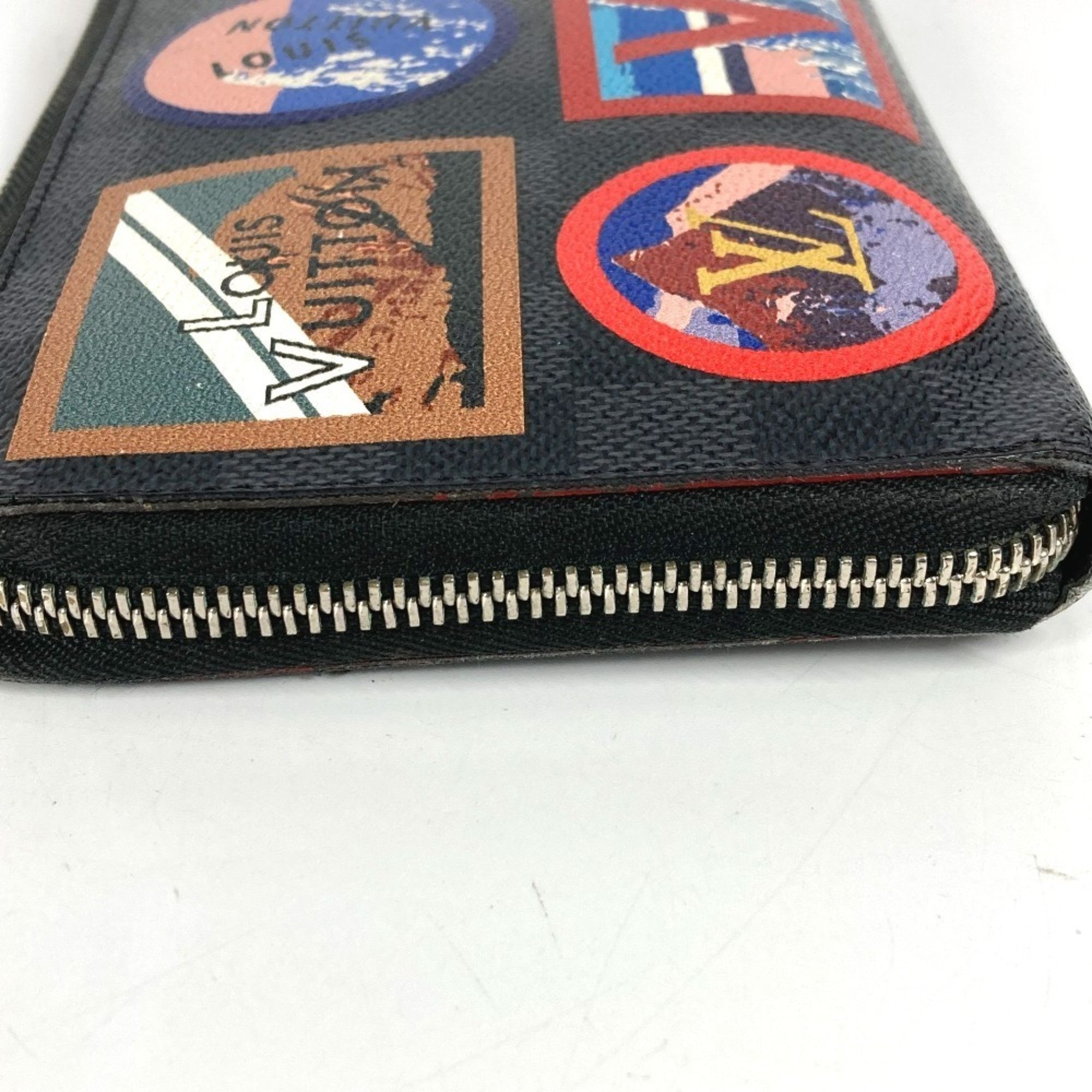 Louis Vuitton LOUIS VUITTON N60153 Damier Graphite Zippy Organizer NM Long Wallet with LV Alps Patch, Round Zipper, Canvas, Men's and Women's, Black Size ONE SIZE - 16 Thumbnail