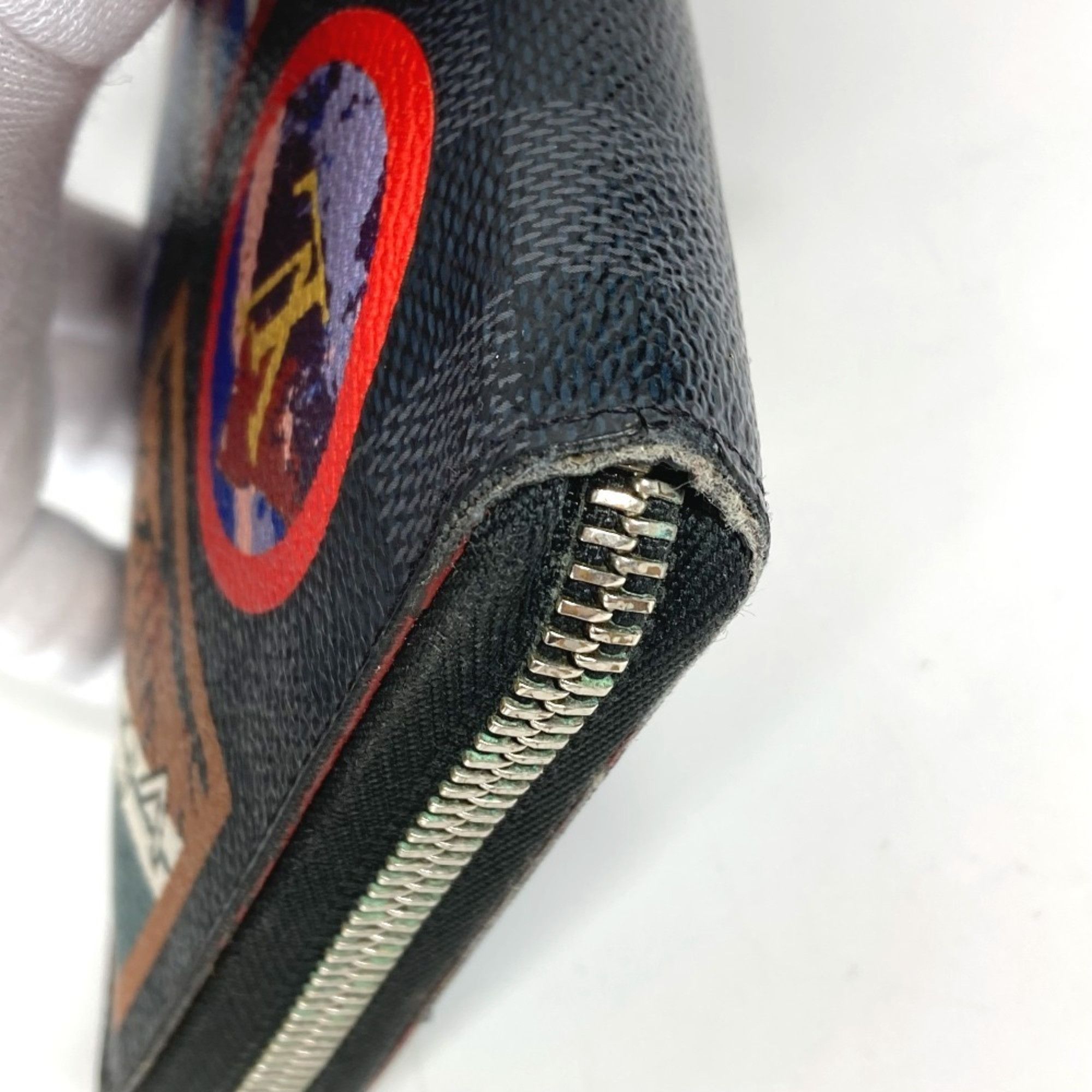 Louis Vuitton LOUIS VUITTON N60153 Damier Graphite Zippy Organizer NM Long Wallet with LV Alps Patch, Round Zipper, Canvas, Men's and Women's, Black Size ONE SIZE - 18 Thumbnail