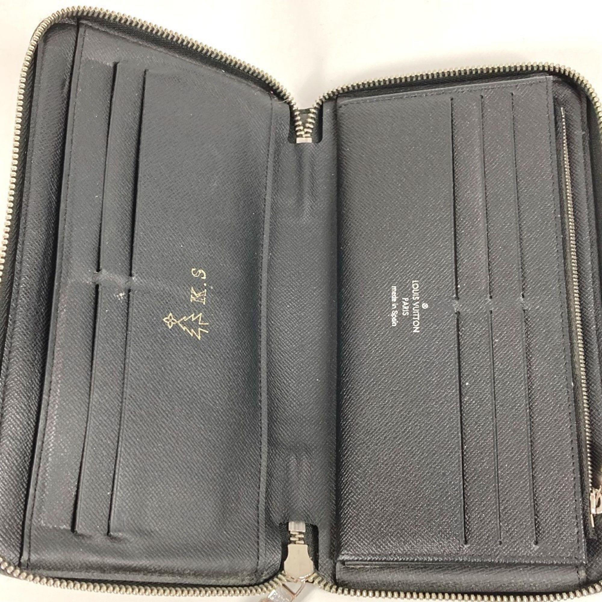 Louis Vuitton LOUIS VUITTON N60153 Damier Graphite Zippy Organizer NM Long Wallet with LV Alps Patch, Round Zipper, Canvas, Men's and Women's, Black Size ONE SIZE - 8 Thumbnail