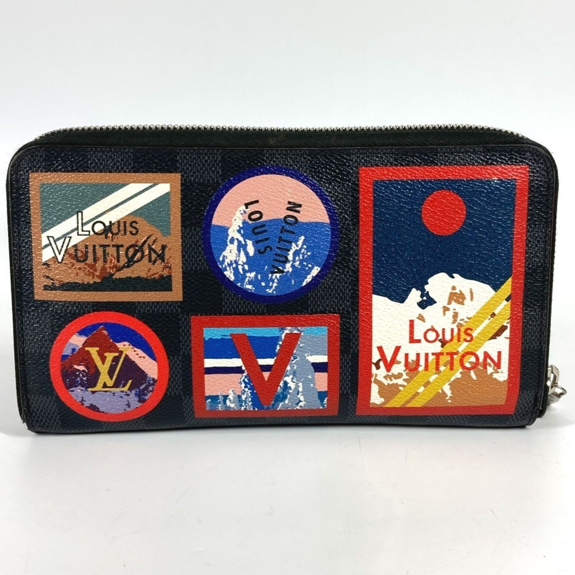 Louis Vuitton LOUIS VUITTON N60153 Damier Graphite Zippy Organizer NM Long Wallet with LV Alps Patch, Round Zipper, Canvas, Men's and Women's, Black Size ONE SIZE - 2 Thumbnail