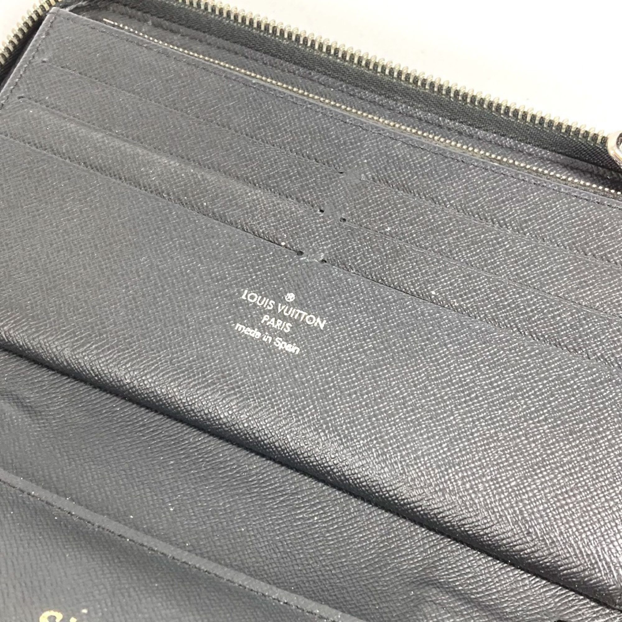 Louis Vuitton LOUIS VUITTON N60153 Damier Graphite Zippy Organizer NM Long Wallet with LV Alps Patch, Round Zipper, Canvas, Men's and Women's, Black Size ONE SIZE - 9 Thumbnail