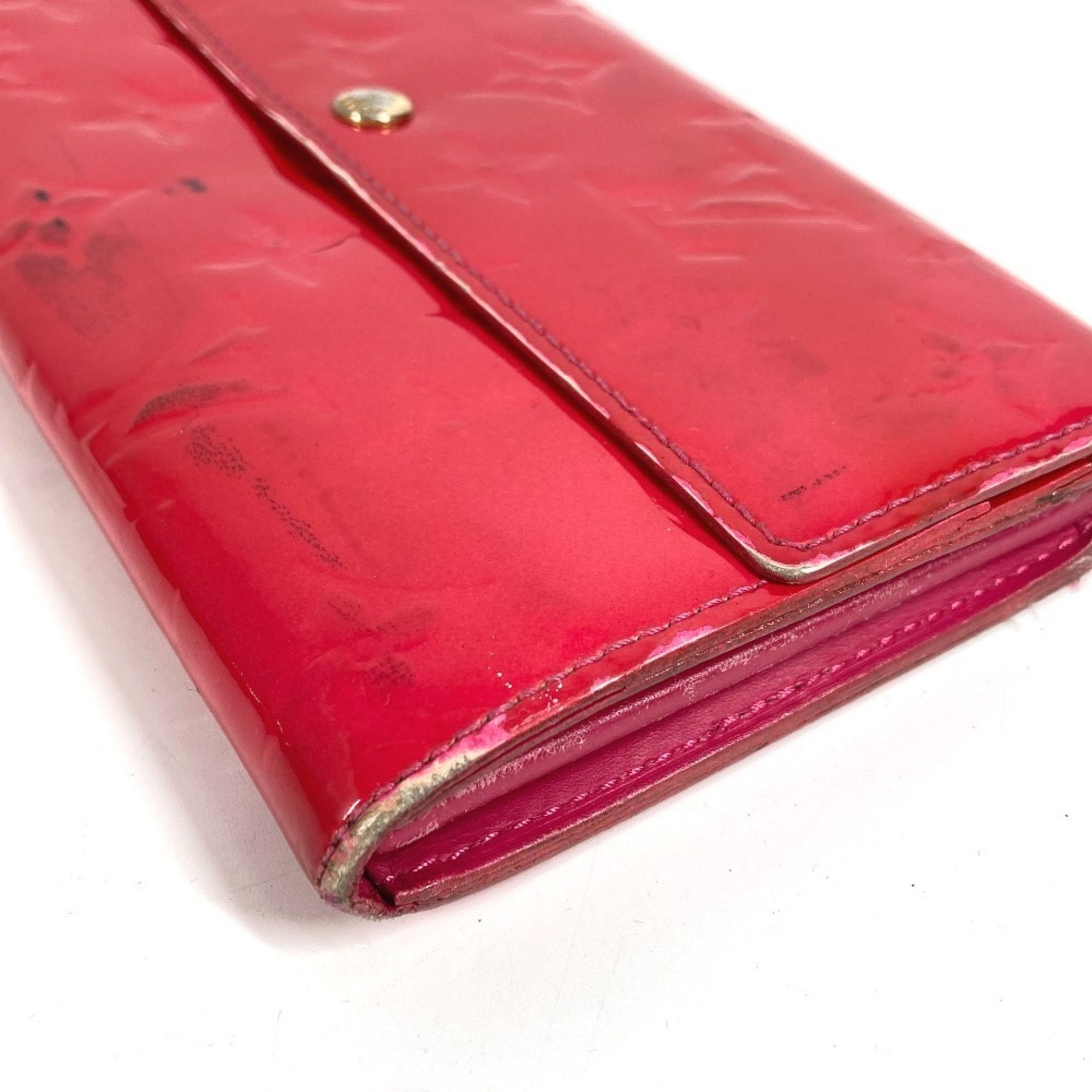 Louis Vuitton LOUIS VUITTON M93633 Monogram Vernis Portefeuille Sarah Long Wallet, Bifold, Canvas, Men's and Women's, Rose Pop Pink Size ONE SIZE - 14 Thumbnail