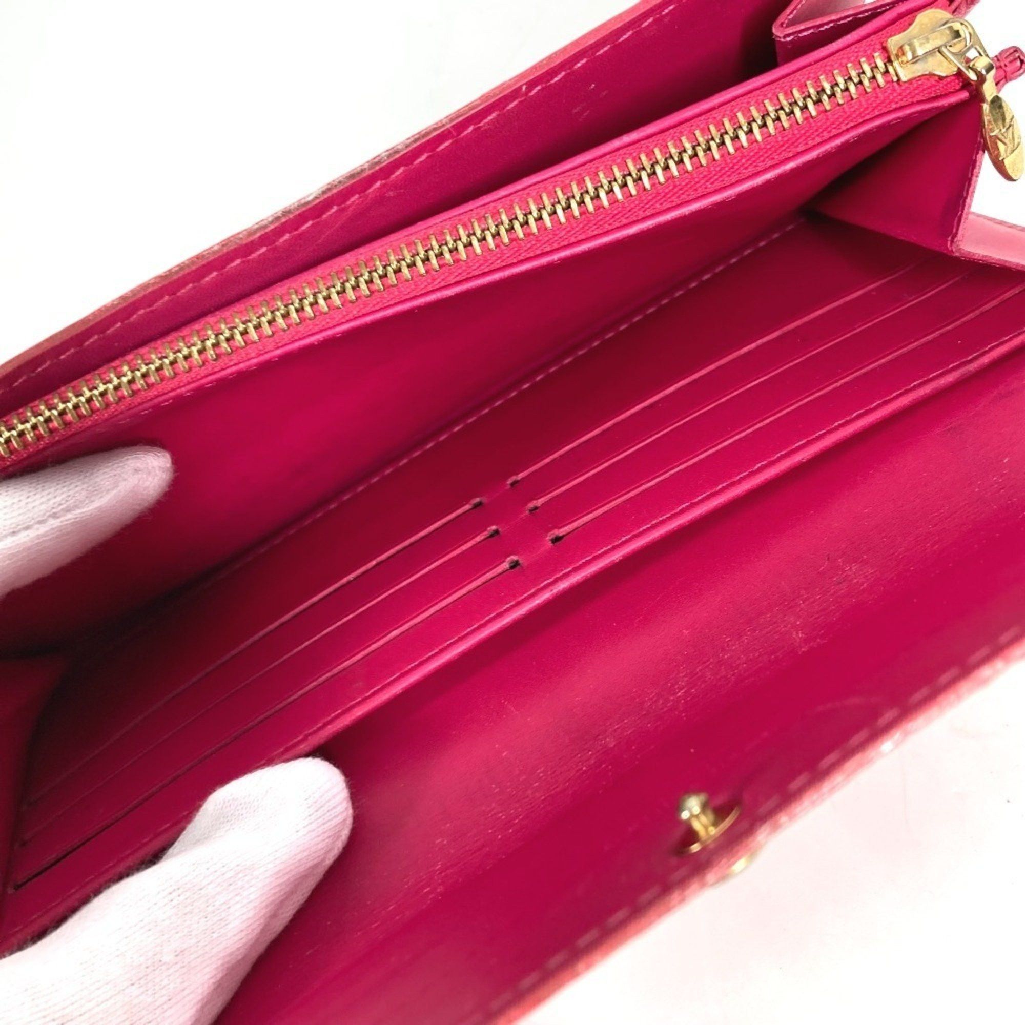 Louis Vuitton LOUIS VUITTON M93633 Monogram Vernis Portefeuille Sarah Long Wallet, Bifold, Canvas, Men's and Women's, Rose Pop Pink Size ONE SIZE - 2 Thumbnail