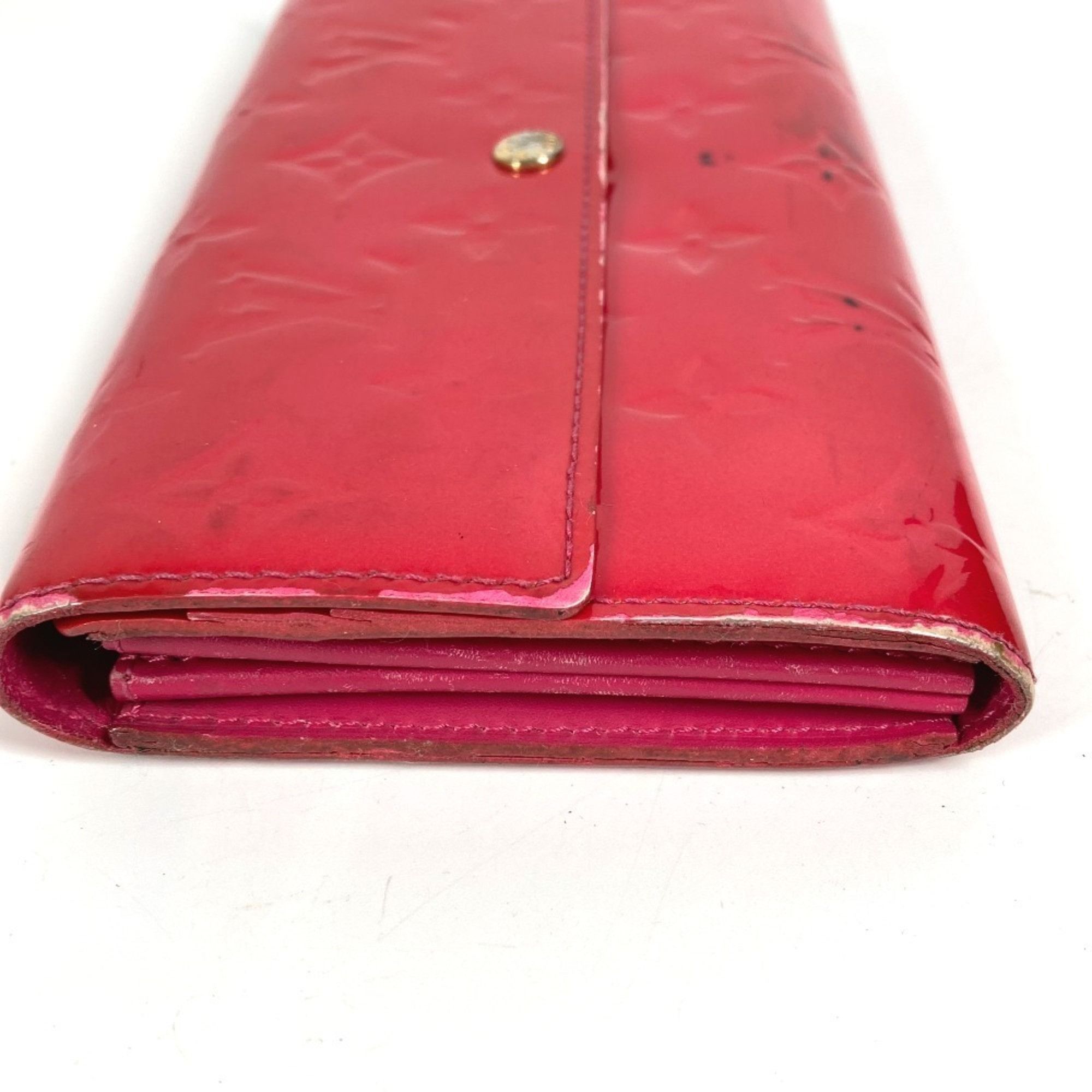 Louis Vuitton LOUIS VUITTON M93633 Monogram Vernis Portefeuille Sarah Long Wallet, Bifold, Canvas, Men's and Women's, Rose Pop Pink Size ONE SIZE - 17 Thumbnail