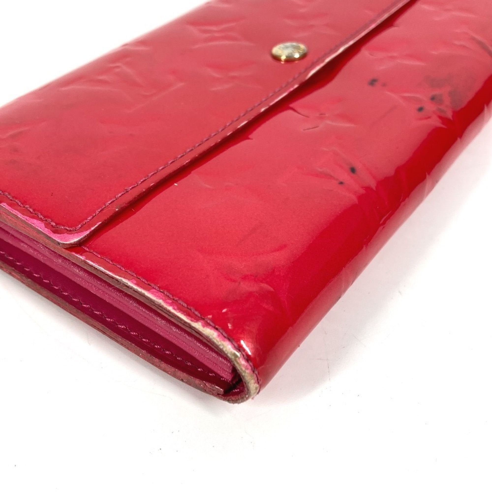 Louis Vuitton LOUIS VUITTON M93633 Monogram Vernis Portefeuille Sarah Long Wallet, Bifold, Canvas, Men's and Women's, Rose Pop Pink Size ONE SIZE - 9 Thumbnail