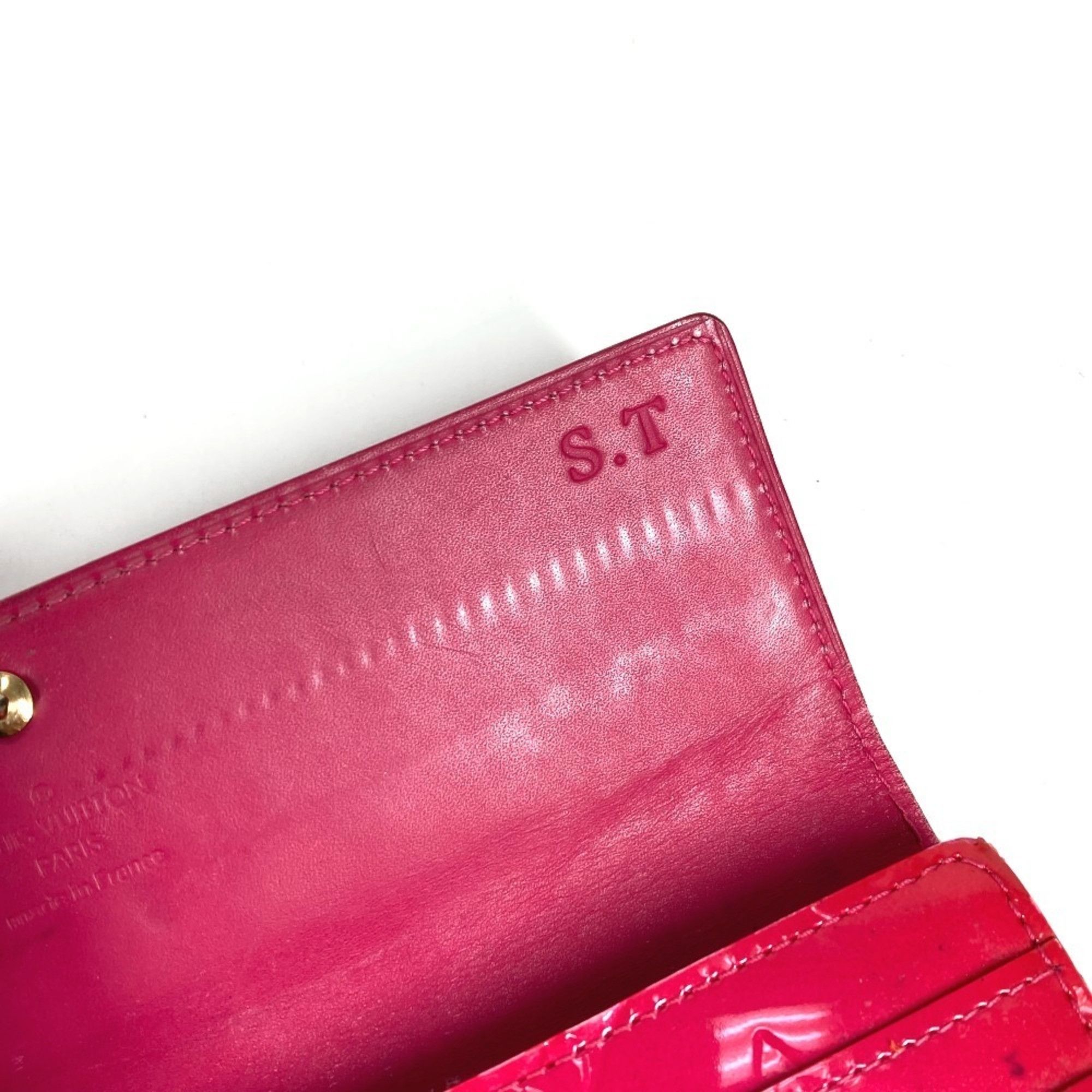 Louis Vuitton LOUIS VUITTON M93633 Monogram Vernis Portefeuille Sarah Long Wallet, Bifold, Canvas, Men's and Women's, Rose Pop Pink Size ONE SIZE - 4 Thumbnail