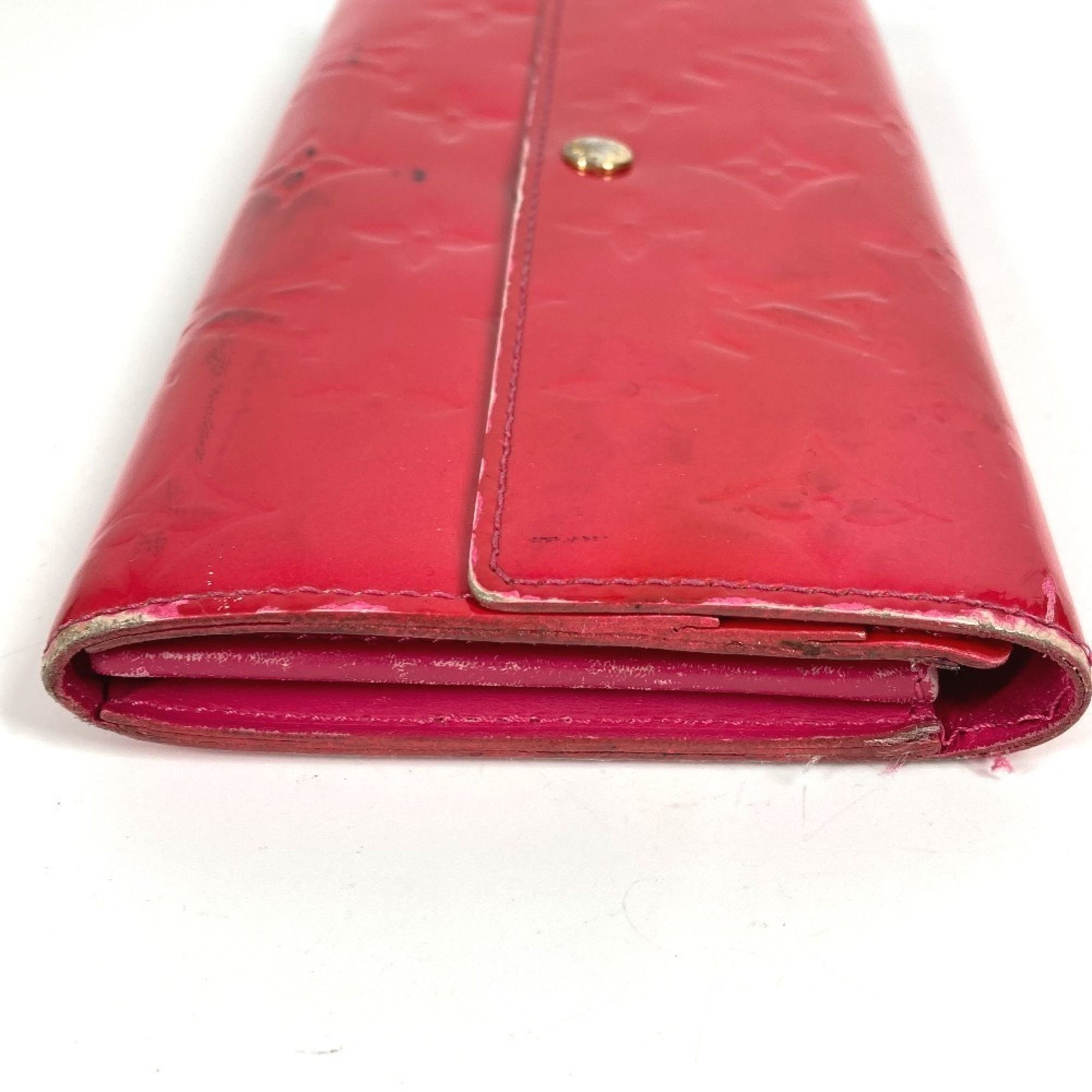 Louis Vuitton LOUIS VUITTON M93633 Monogram Vernis Portefeuille Sarah Long Wallet, Bifold, Canvas, Men's and Women's, Rose Pop Pink Size ONE SIZE - 18 Thumbnail